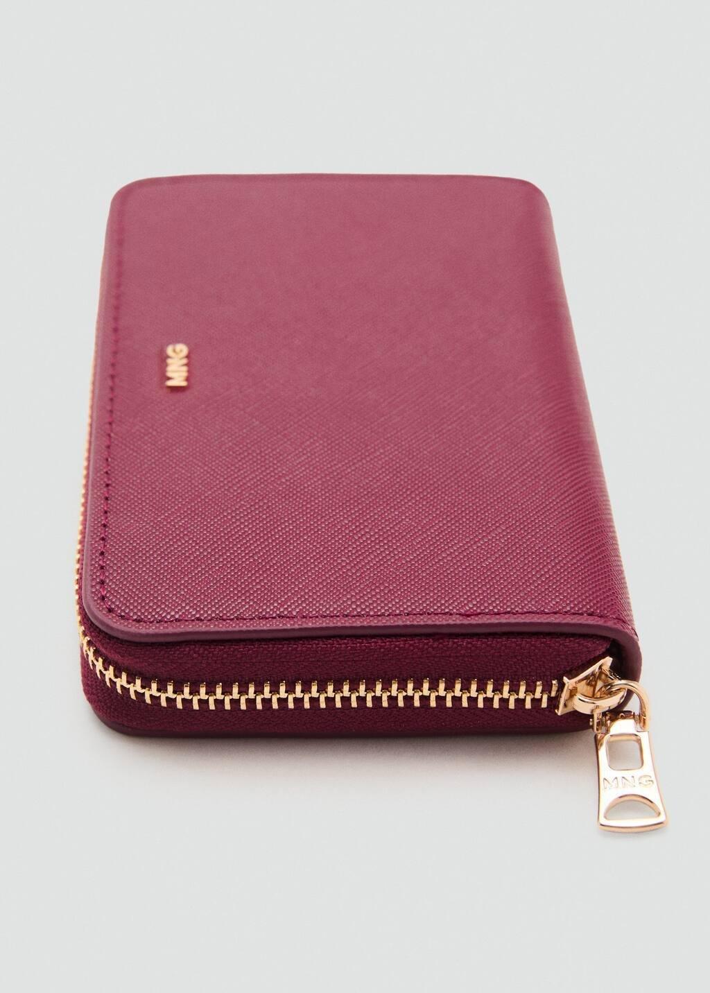 Burgundy Saffiano-Effect Wallet, 0201_78, large image number 1
