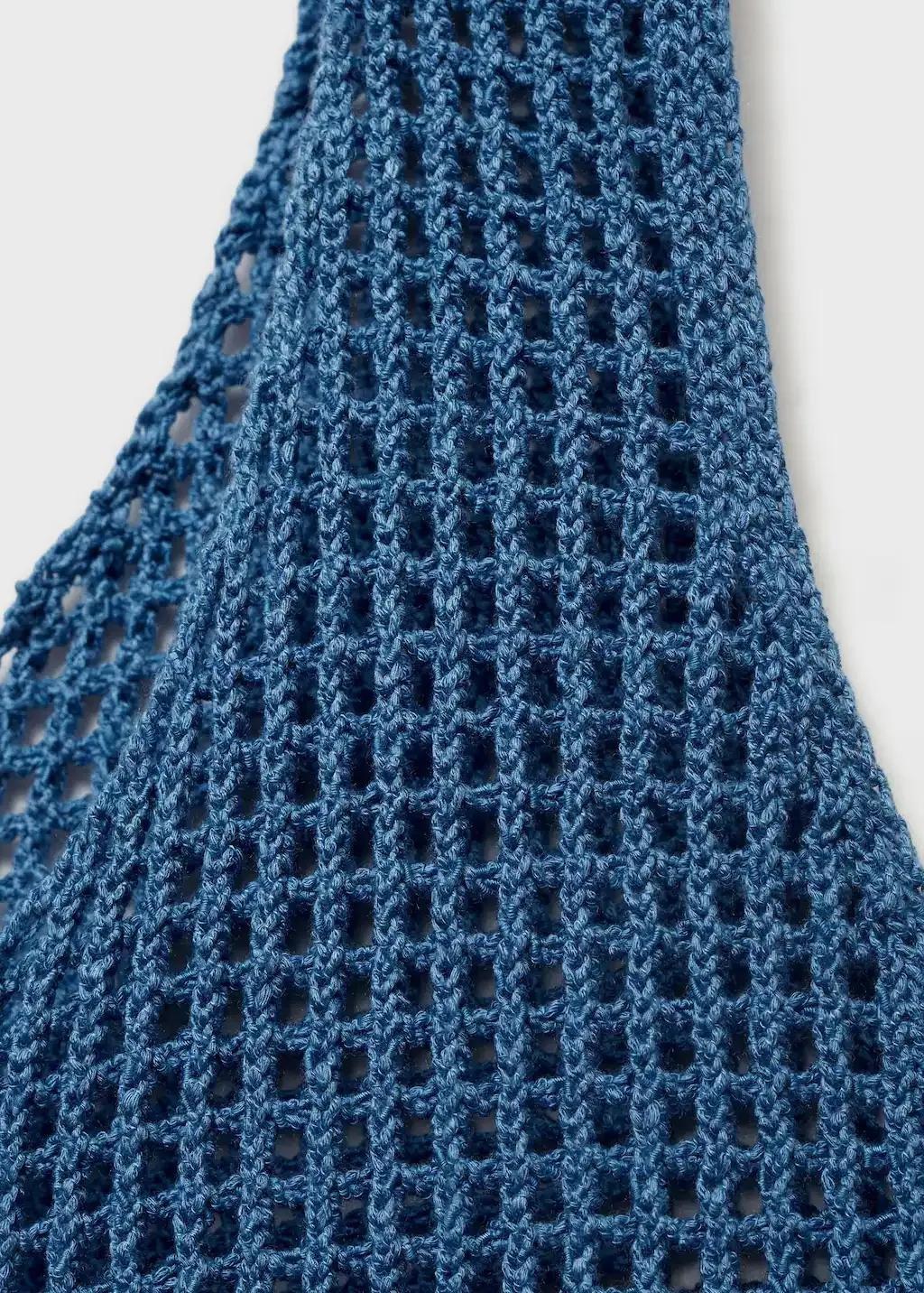 Blue Knitted Crop Top, , large image number 2