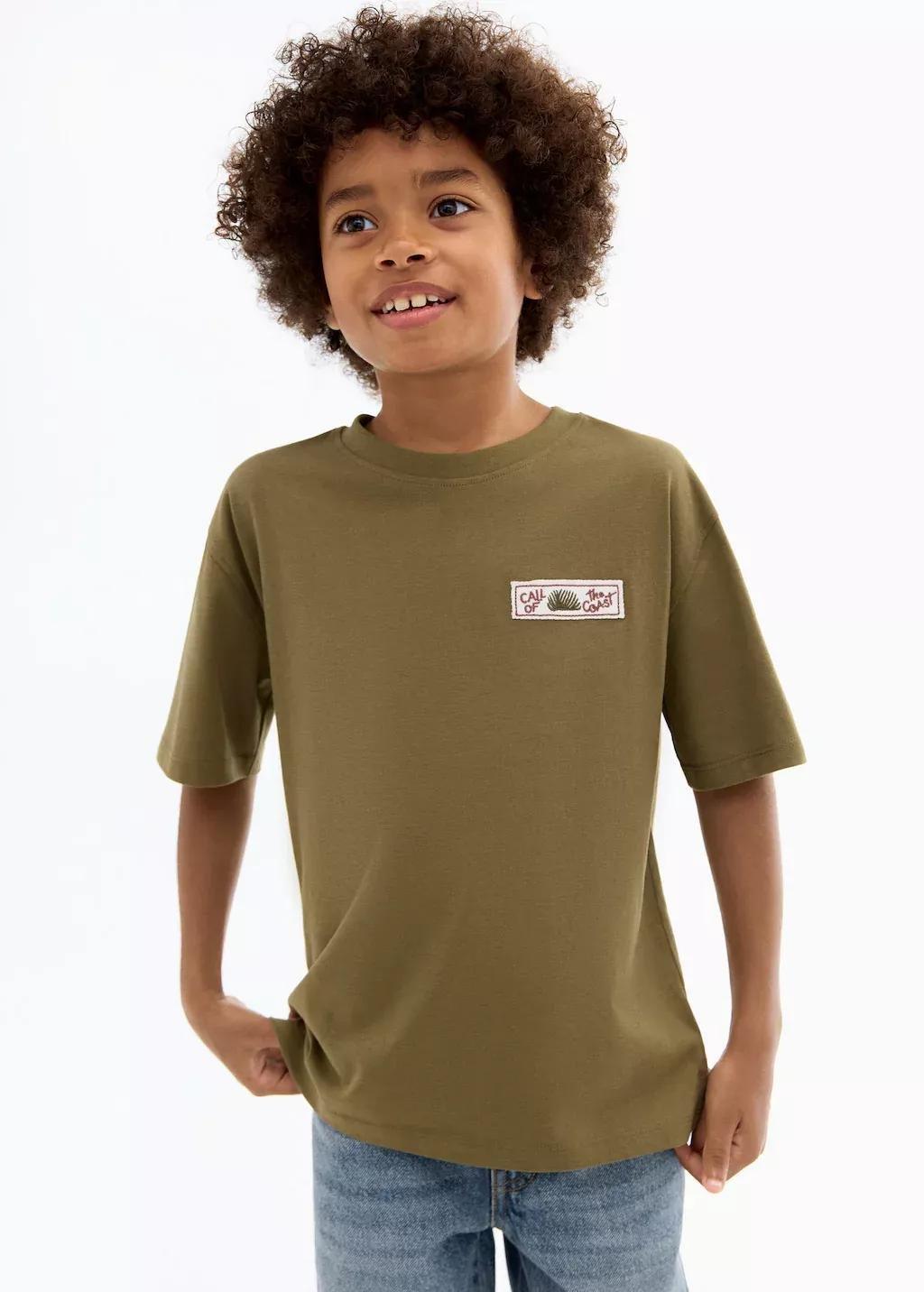 DARK GREEN Short-sleeved printed t-shirt, Kids Boy, , large image number 1