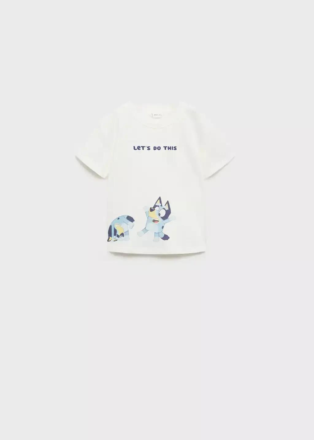 White Bluey Printed T-Shirt, Kids Boys, , large image number 0