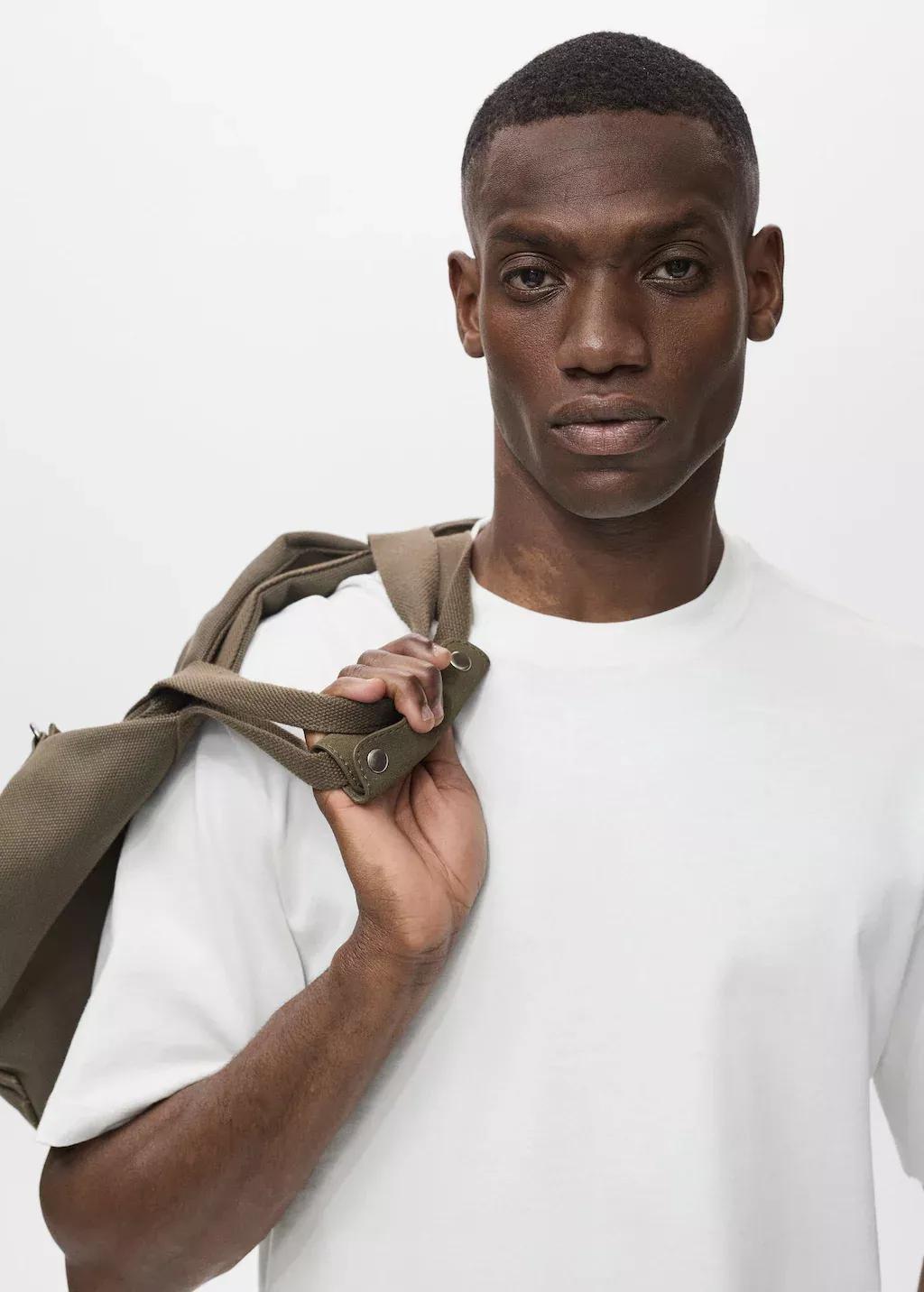 Cream Cotton Relaxed-Fit T-Shirt, Natural White, large image number 1