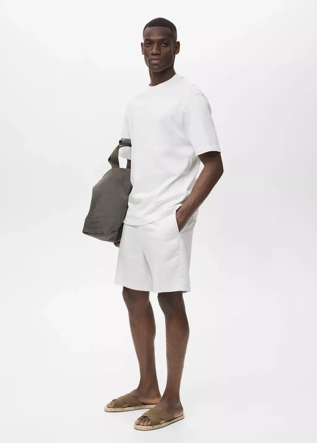 Cream Cotton Relaxed-Fit T-Shirt, Natural White, medium