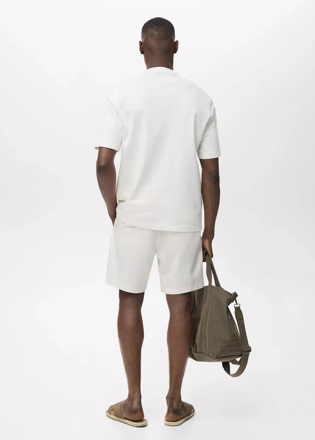 Cream Cotton Relaxed-Fit T-Shirt, Natural White, large image number 5