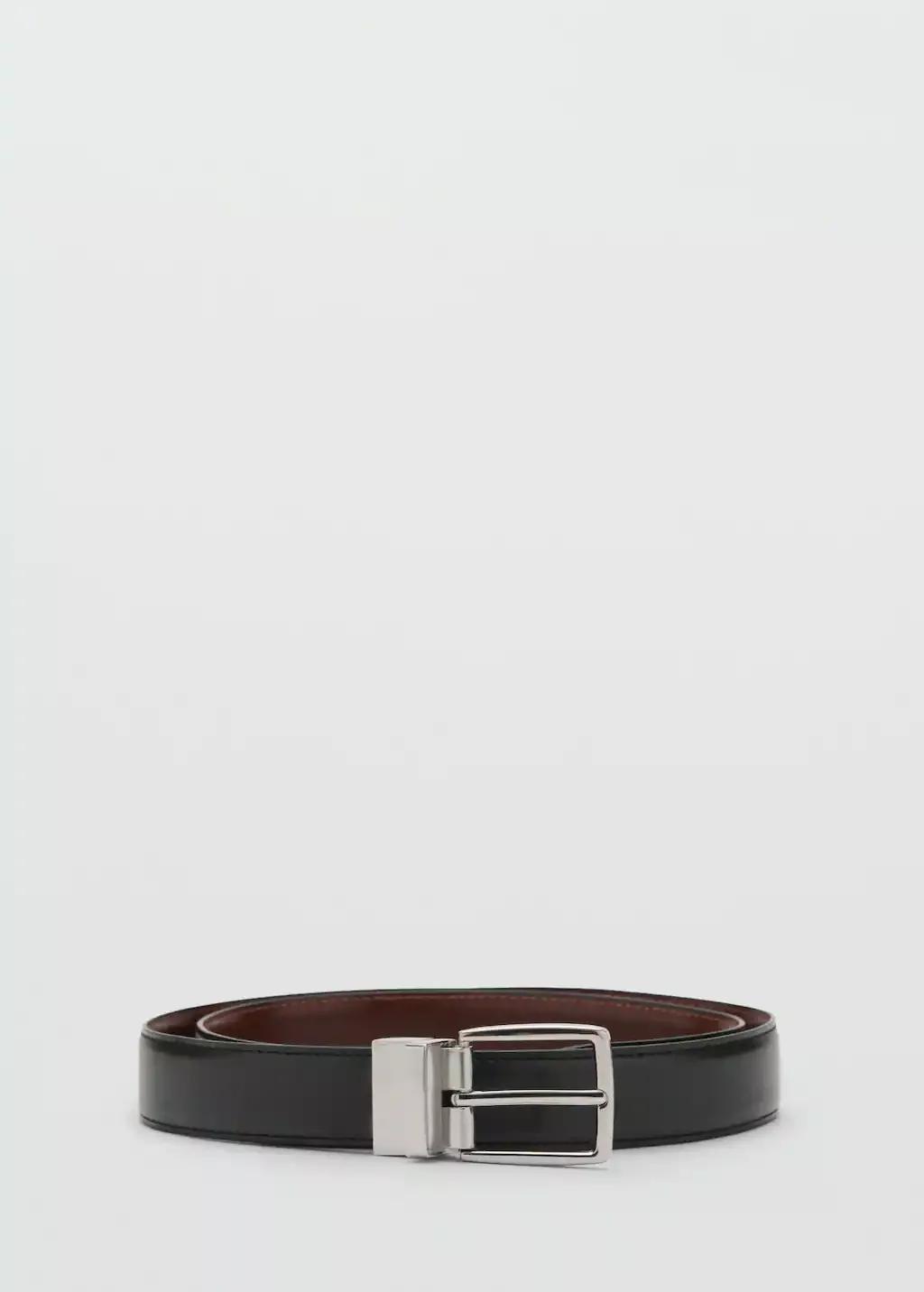 BLACK Reversible suit leather belt, Black, large image number 3