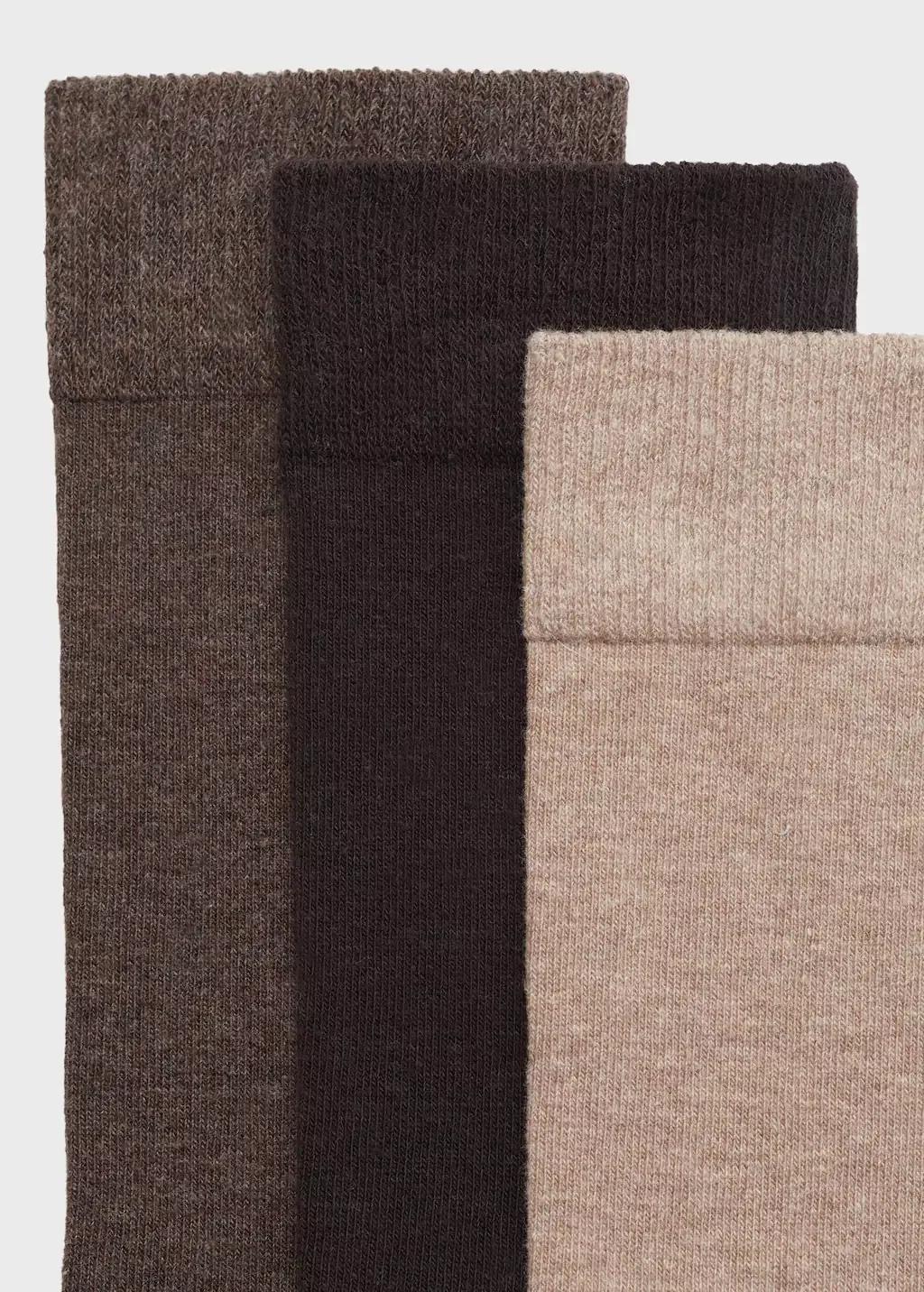 BROWN Pack of 3 cotton socks, , large image number 1