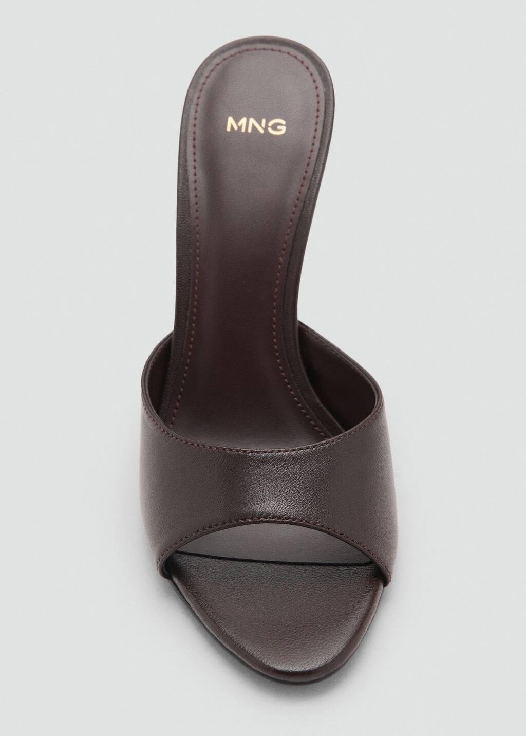 Brown Heel Leather Sandals, , large image number 2