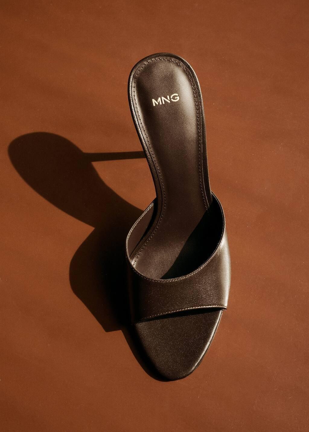 Brown Heel Leather Sandals, , large image number 5