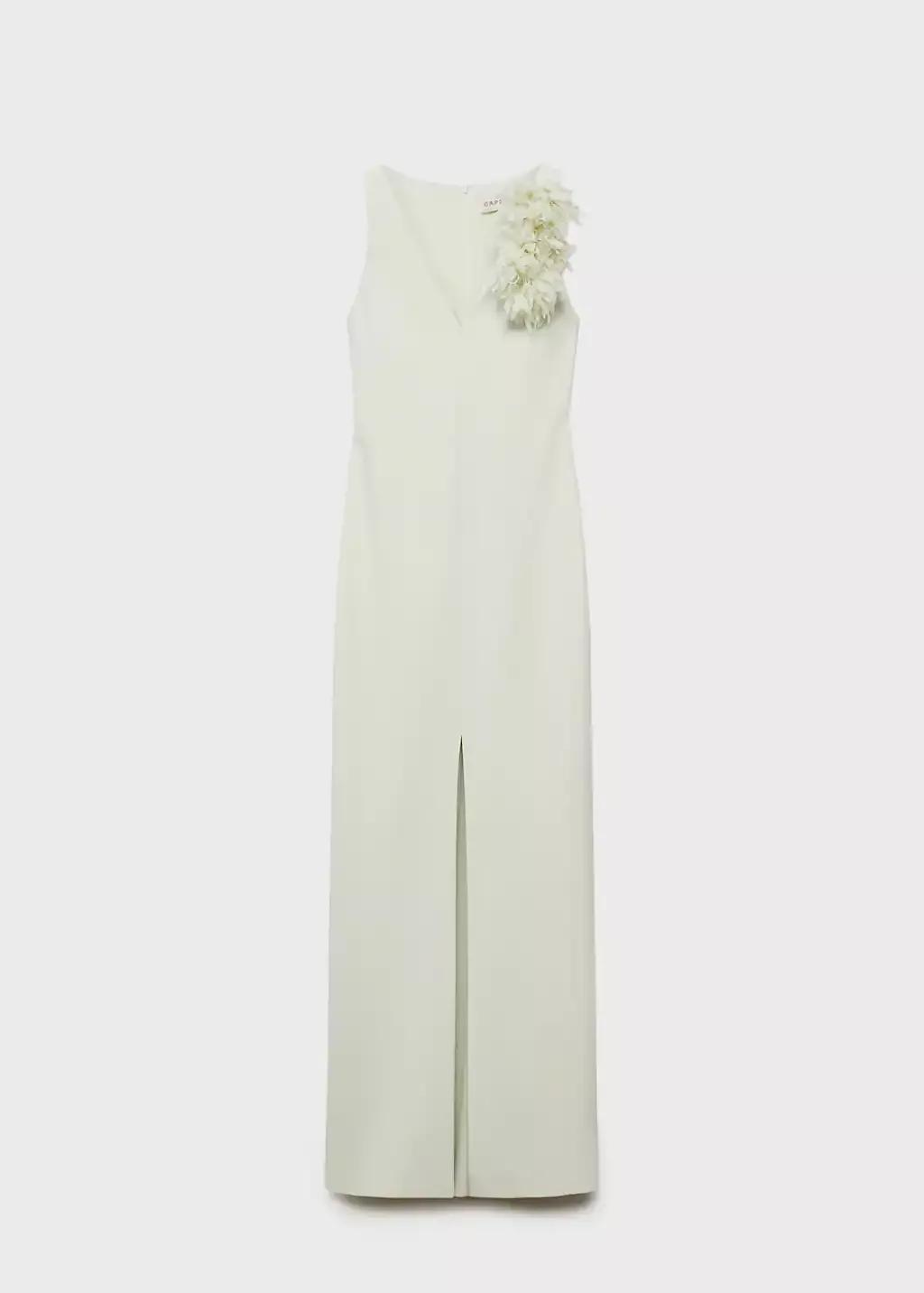 TURQUOISE - AQUA Floral dress with slit detail, , large image number 3