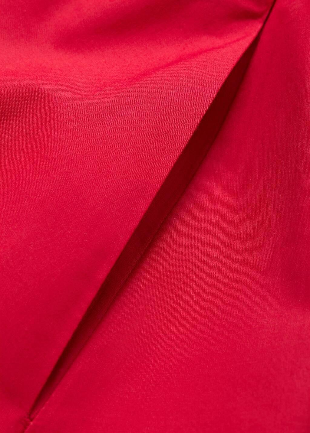 Red Flared Cotton Skirt, , large image number 4