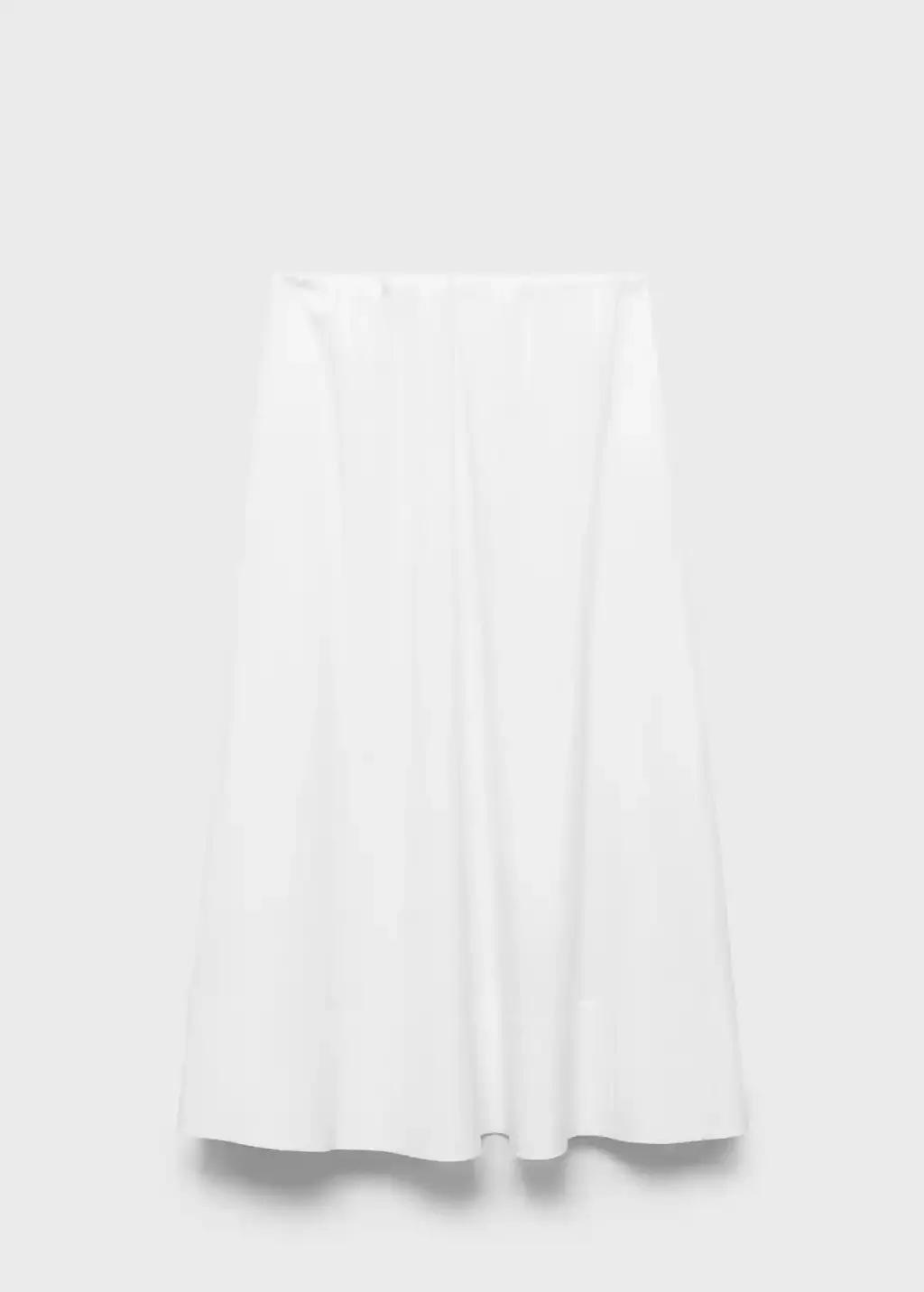 White Flared Cotton Skirt, , large image number 0