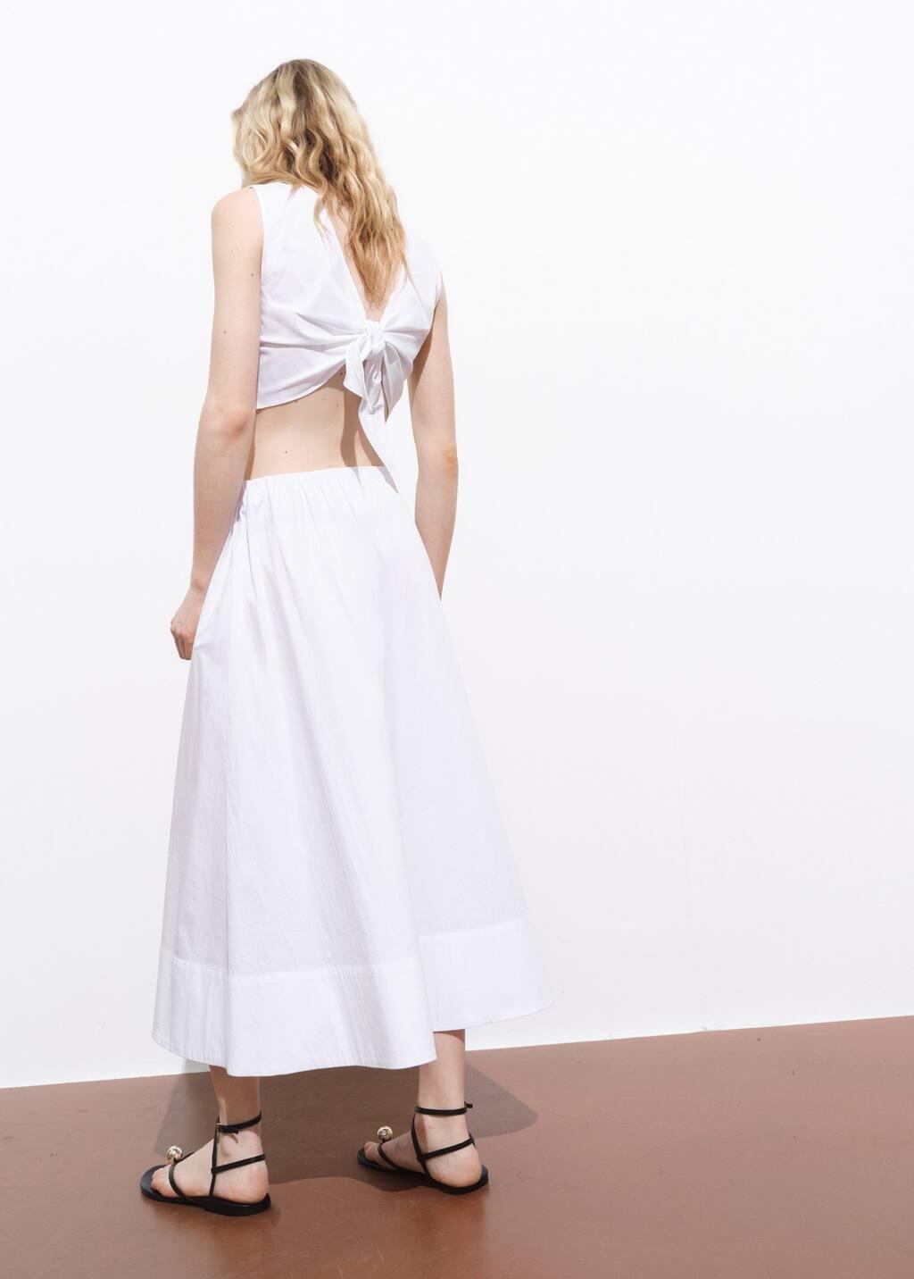 White Flared Cotton Skirt, , large image number 5