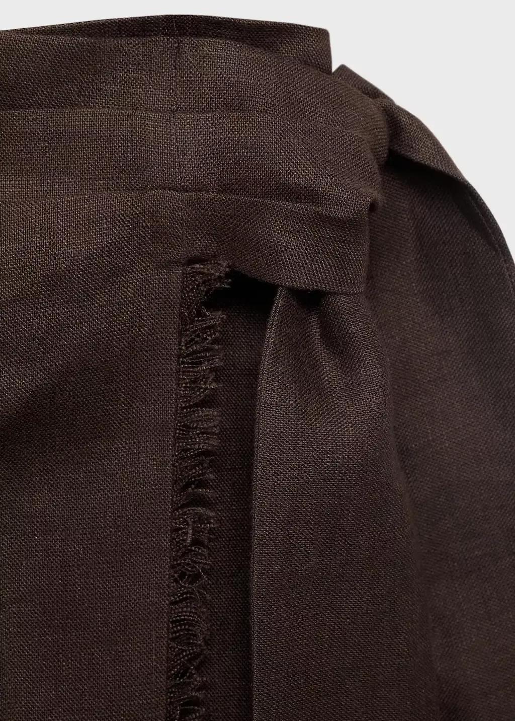 Brown Linen Sarong Skirt, , large image number 1