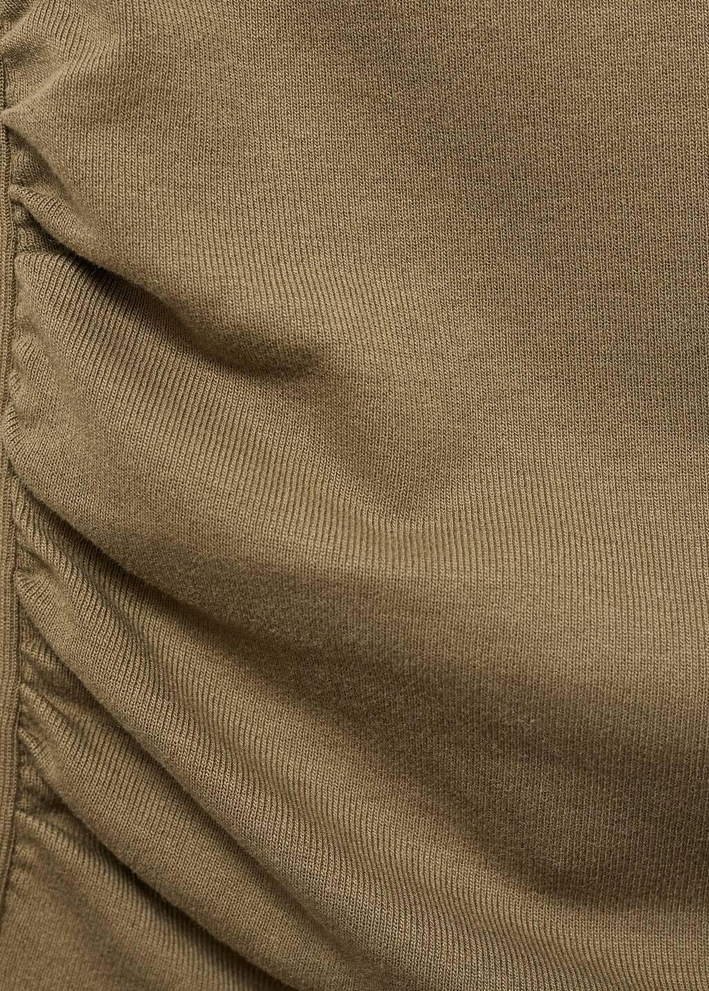 Khaki Asymmetrical Fitted Top, , large image number 1