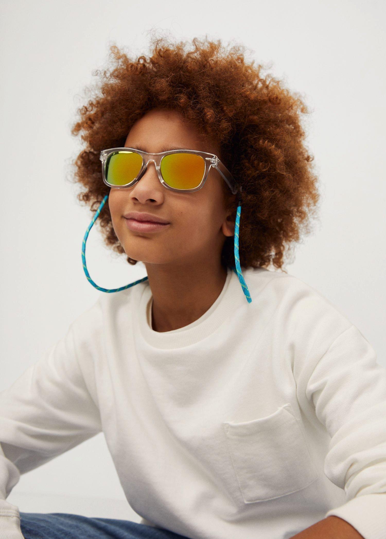 Grey Clear Frame Sunglasses, Kids Boy, , large image number 0