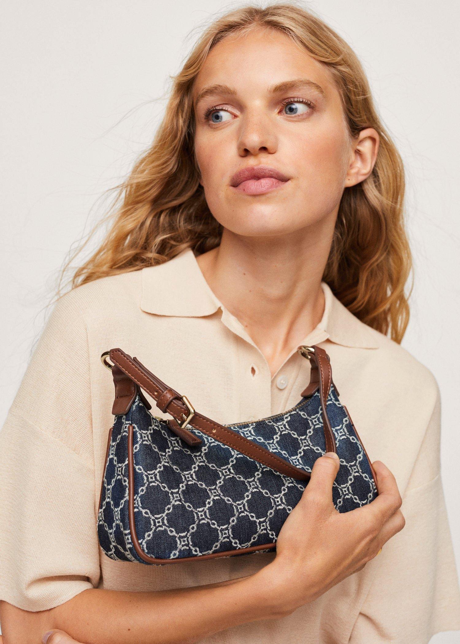 Medium Blue Embroidered Chains Baguette Bag, Women, , large image number 0