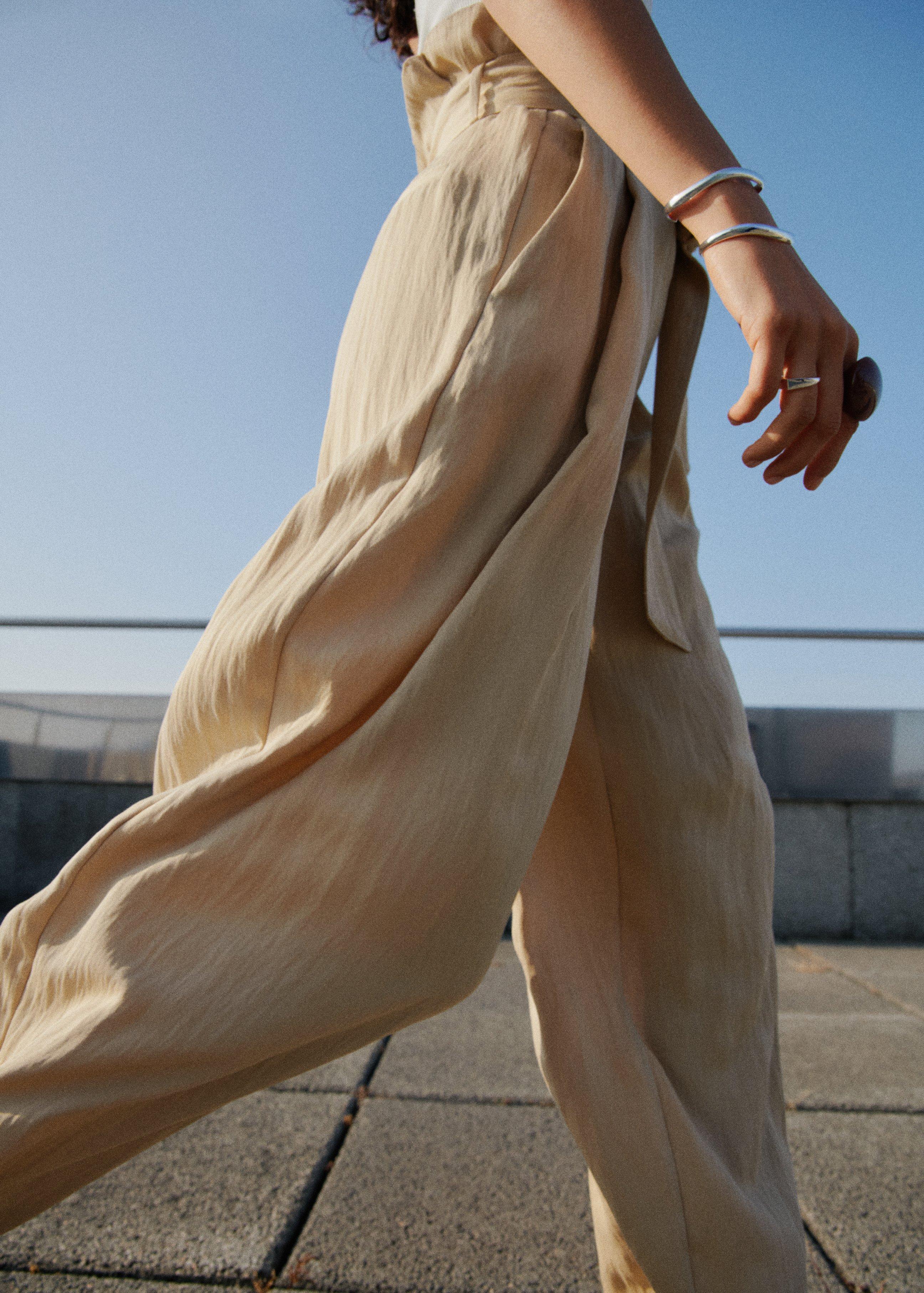 LIGHT BEIGE Lyocell paperbag trousers, , large image number 0