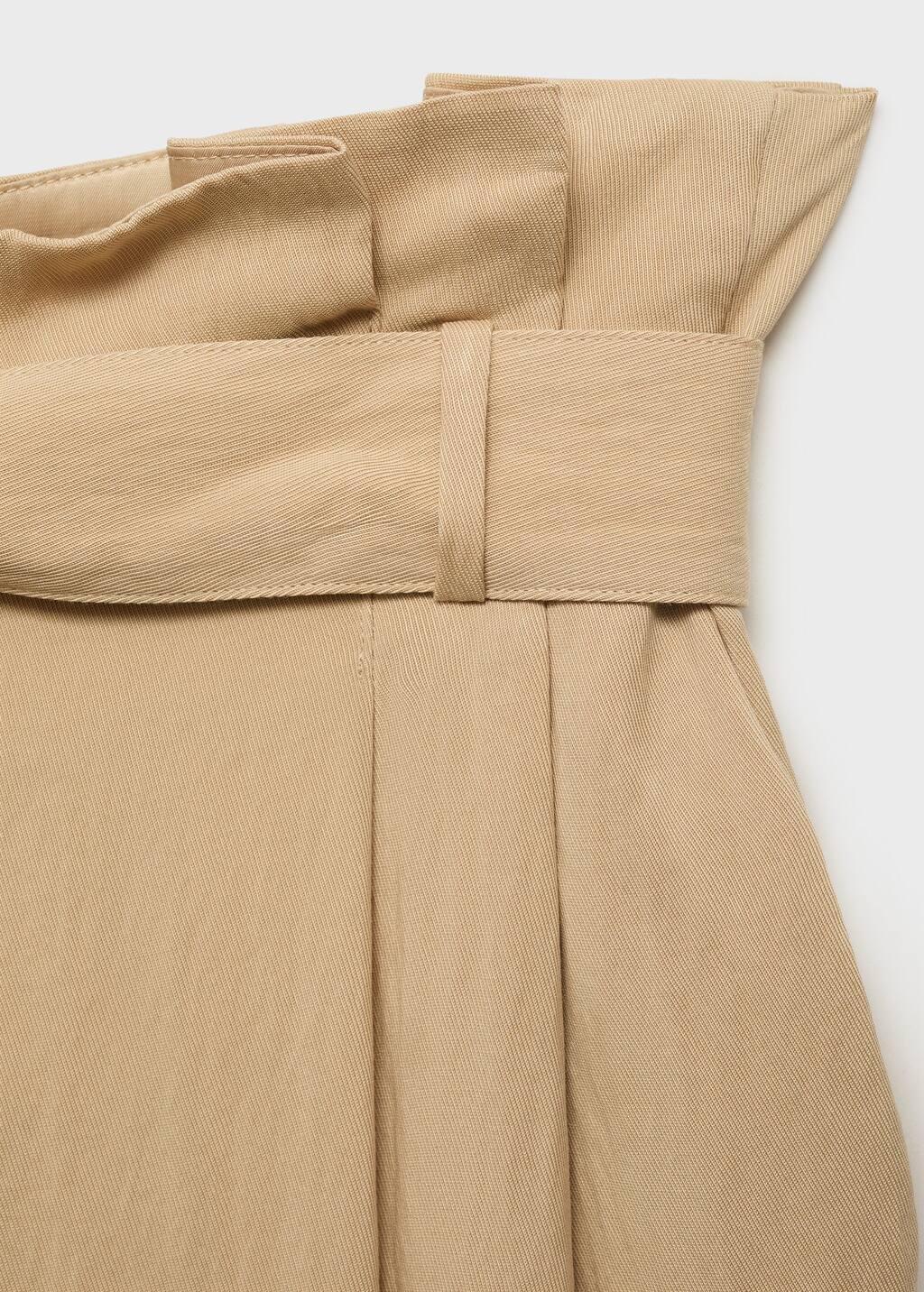 LIGHT BEIGE Lyocell paperbag trousers, , large image number 2