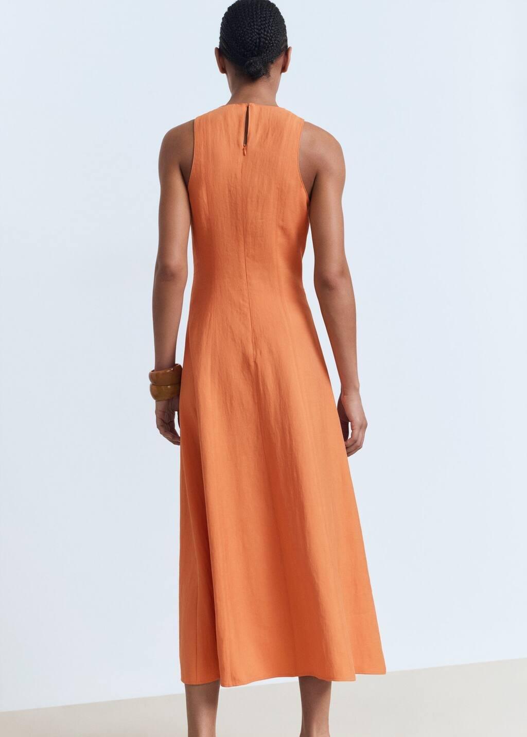 Orange Flared Midi-Dress, Light-Pastel Orange, large image number 7