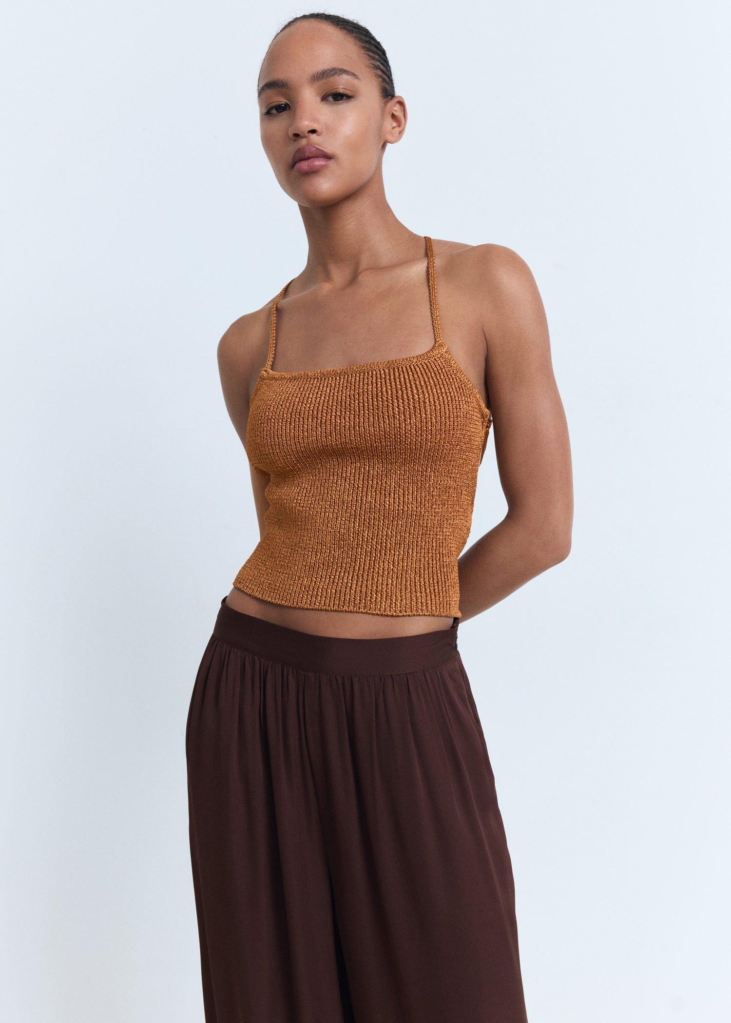 Brown Balloon-Style Trousers With Bows, , large image number 3