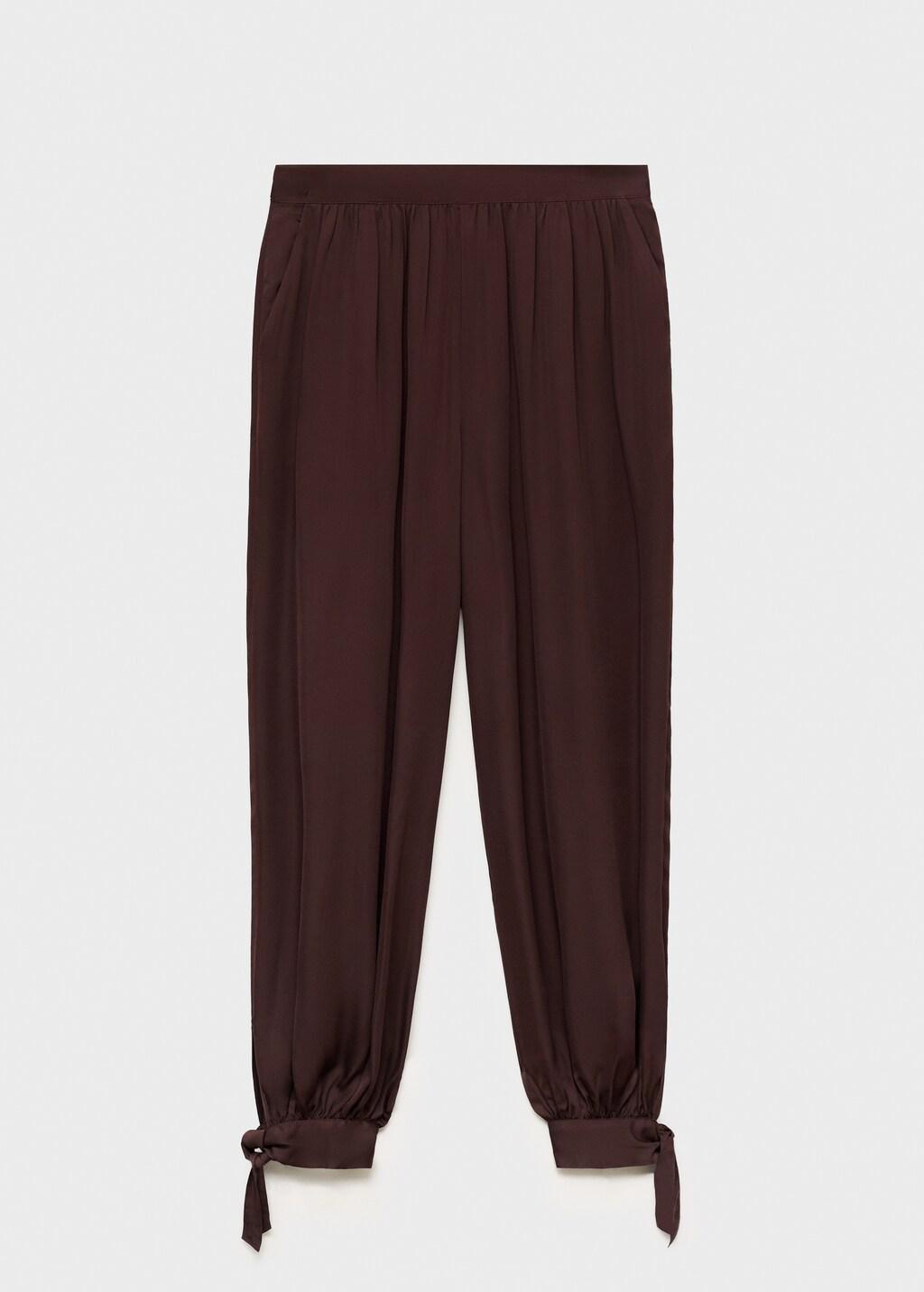 Brown Balloon-Style Trousers With Bows, Dark Brown, large image number 12