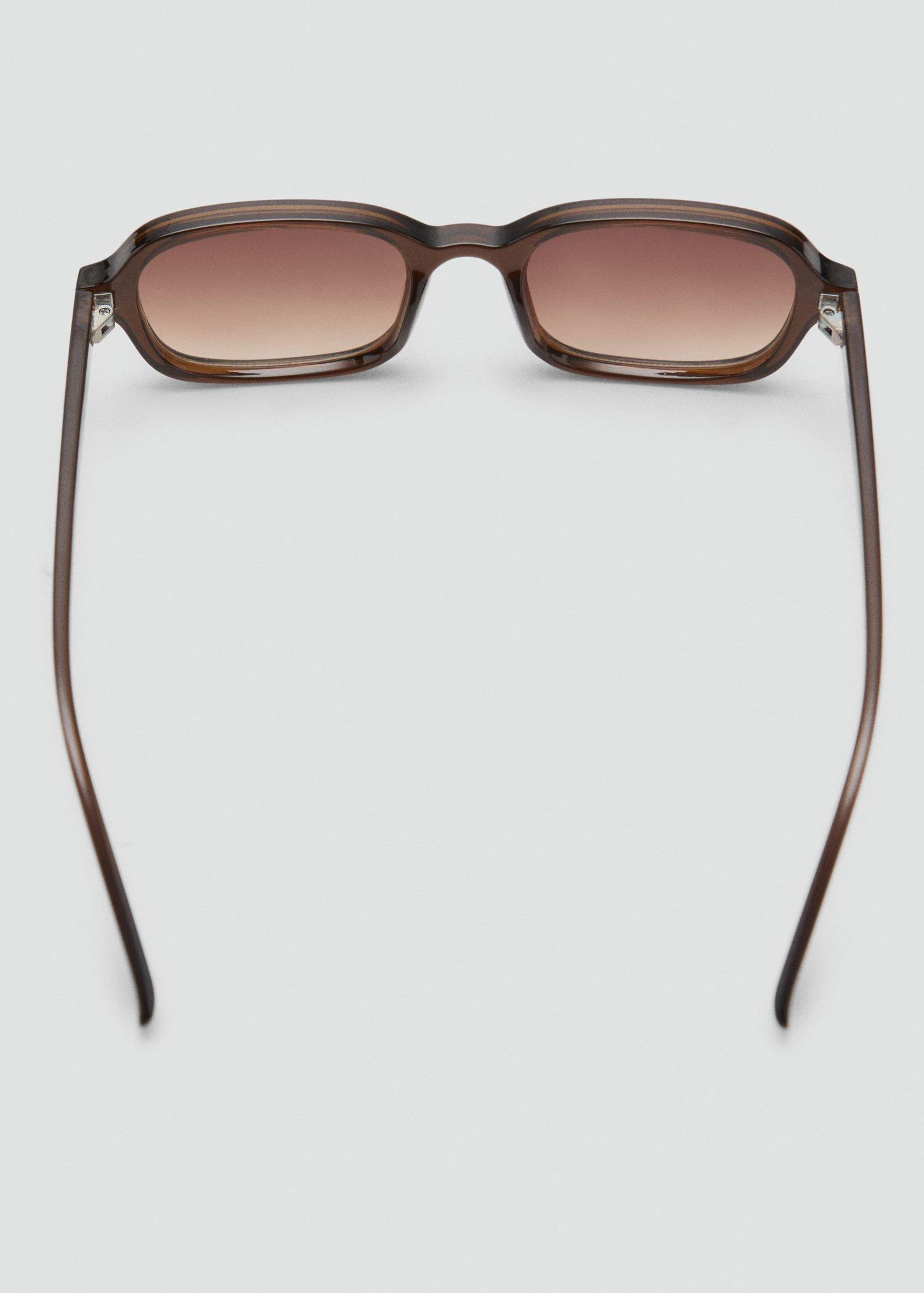 Brown Rectangular-Frame Sunglasses, Brown, medium