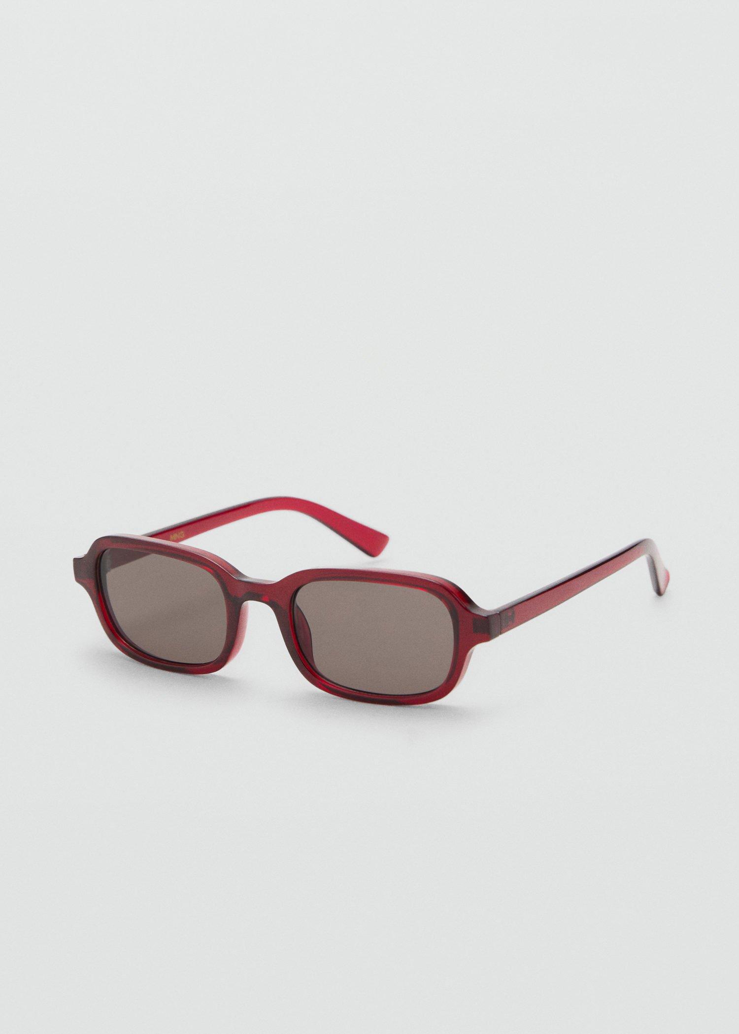 Red Rectangular-Frame Sunglasses, , medium