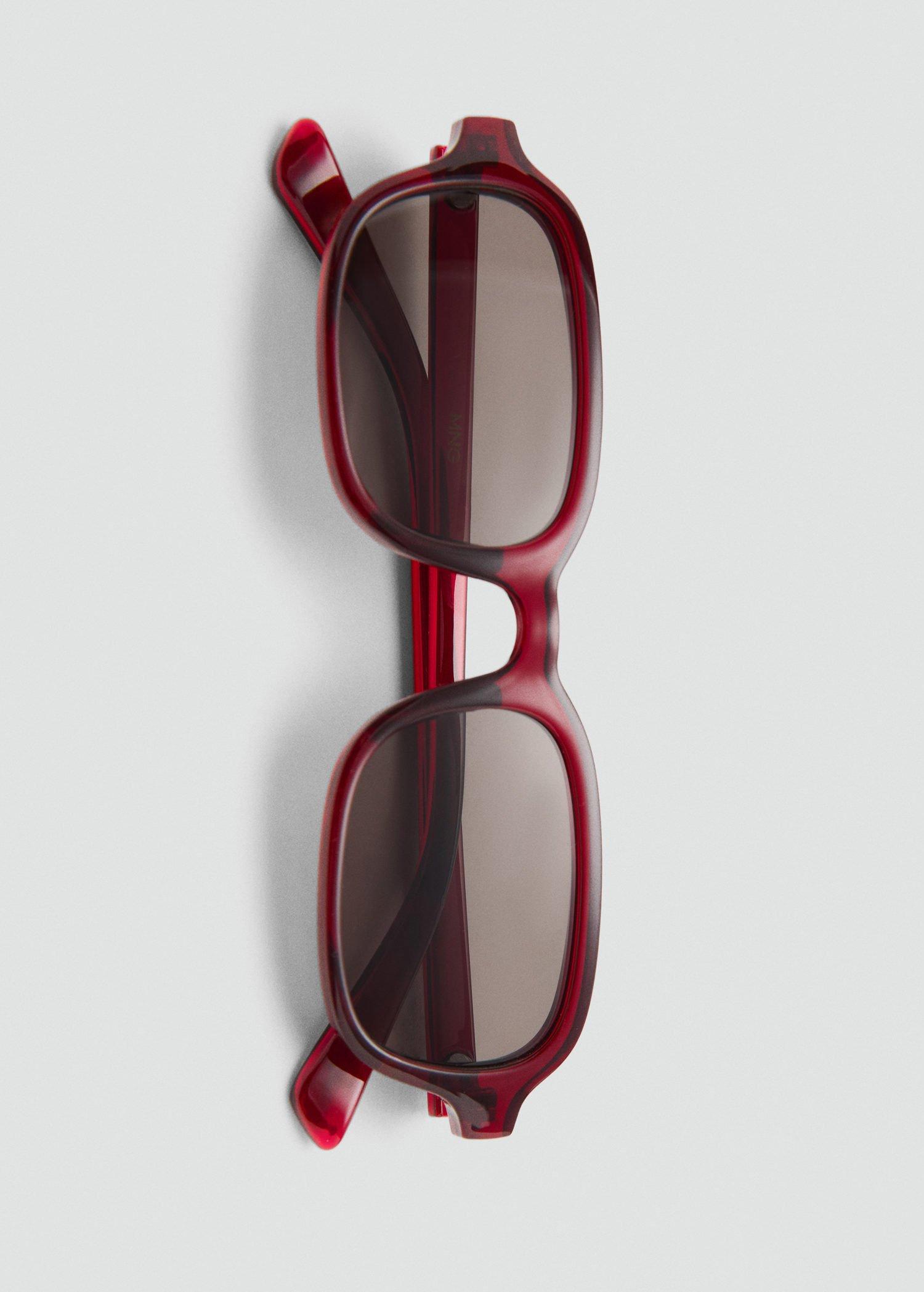Red Rectangular-Frame Sunglasses, 0201_70, large image number 2