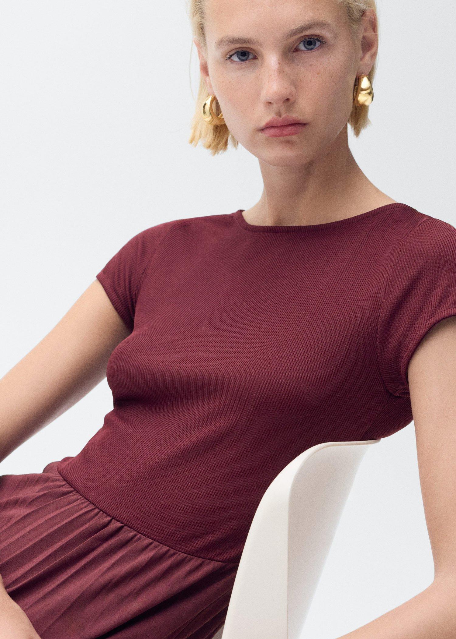 Red Combined Pleated Dress, , large image number 2