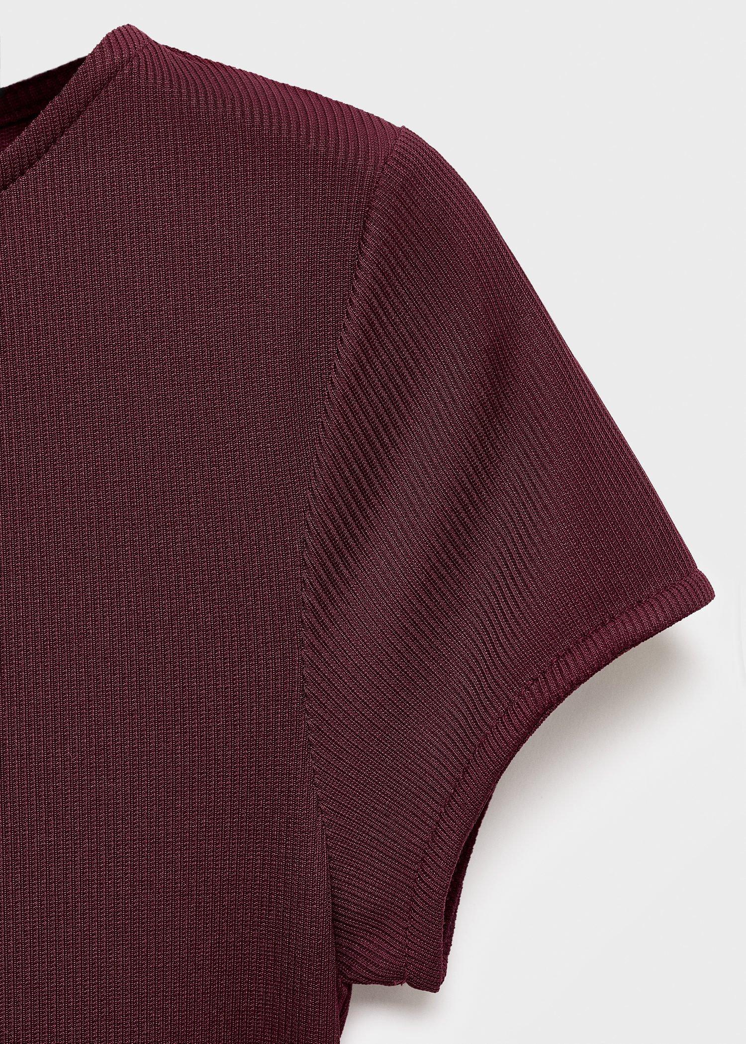 Red Combined Pleated Dress, Dark Red, large image number 8