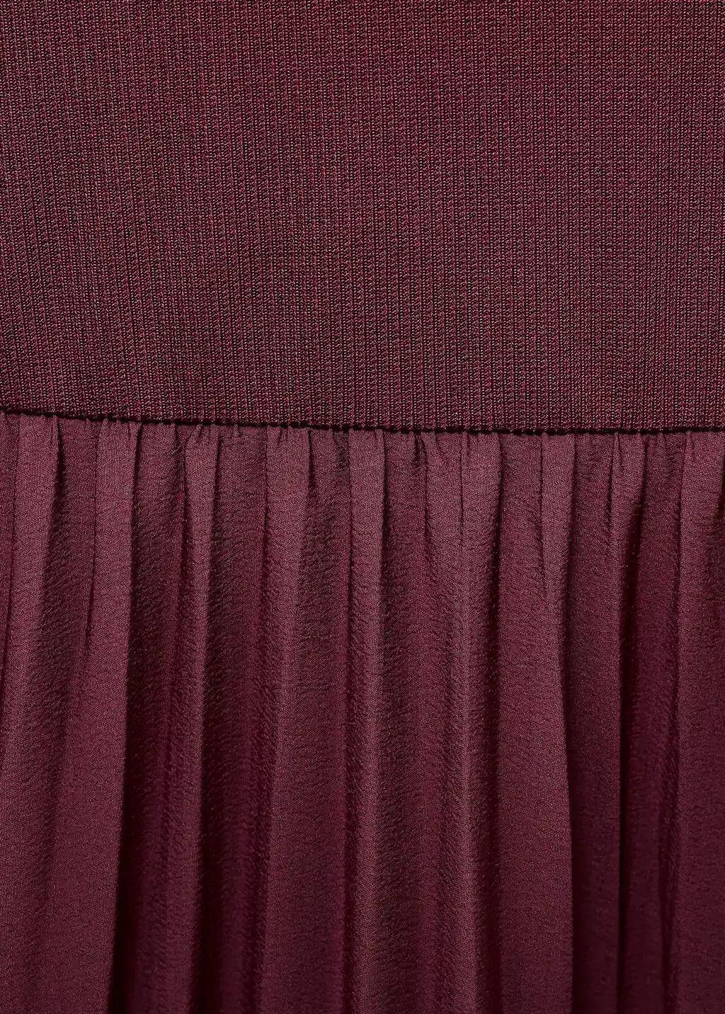 Red Combined Pleated Dress, Dark Red, large image number 9
