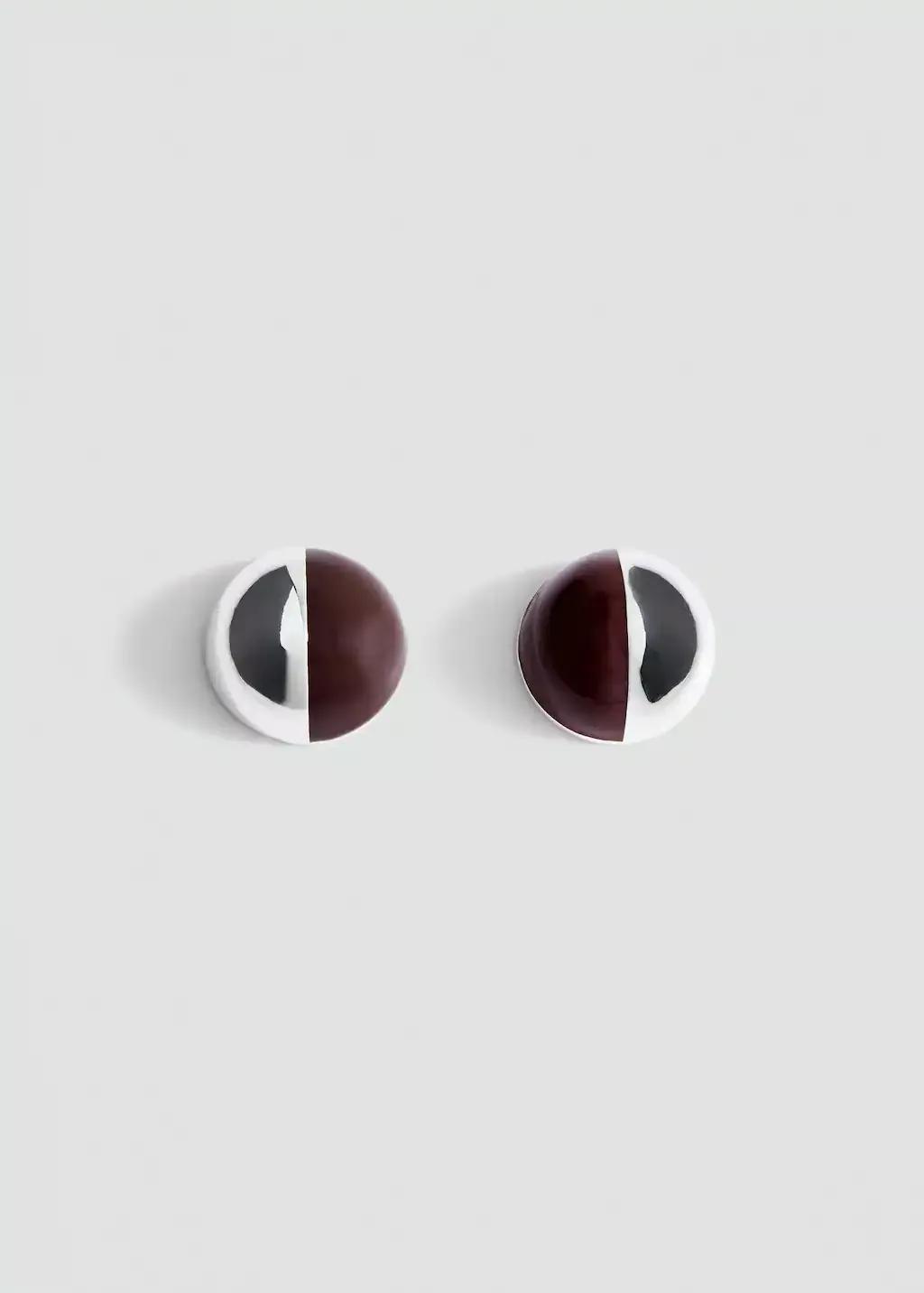 Silver Combined Round Earrings, Silver, large image number 1