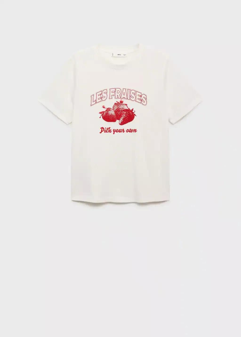 MEDIUM RED Printed cotton-blend t-shirt, , large image number 0