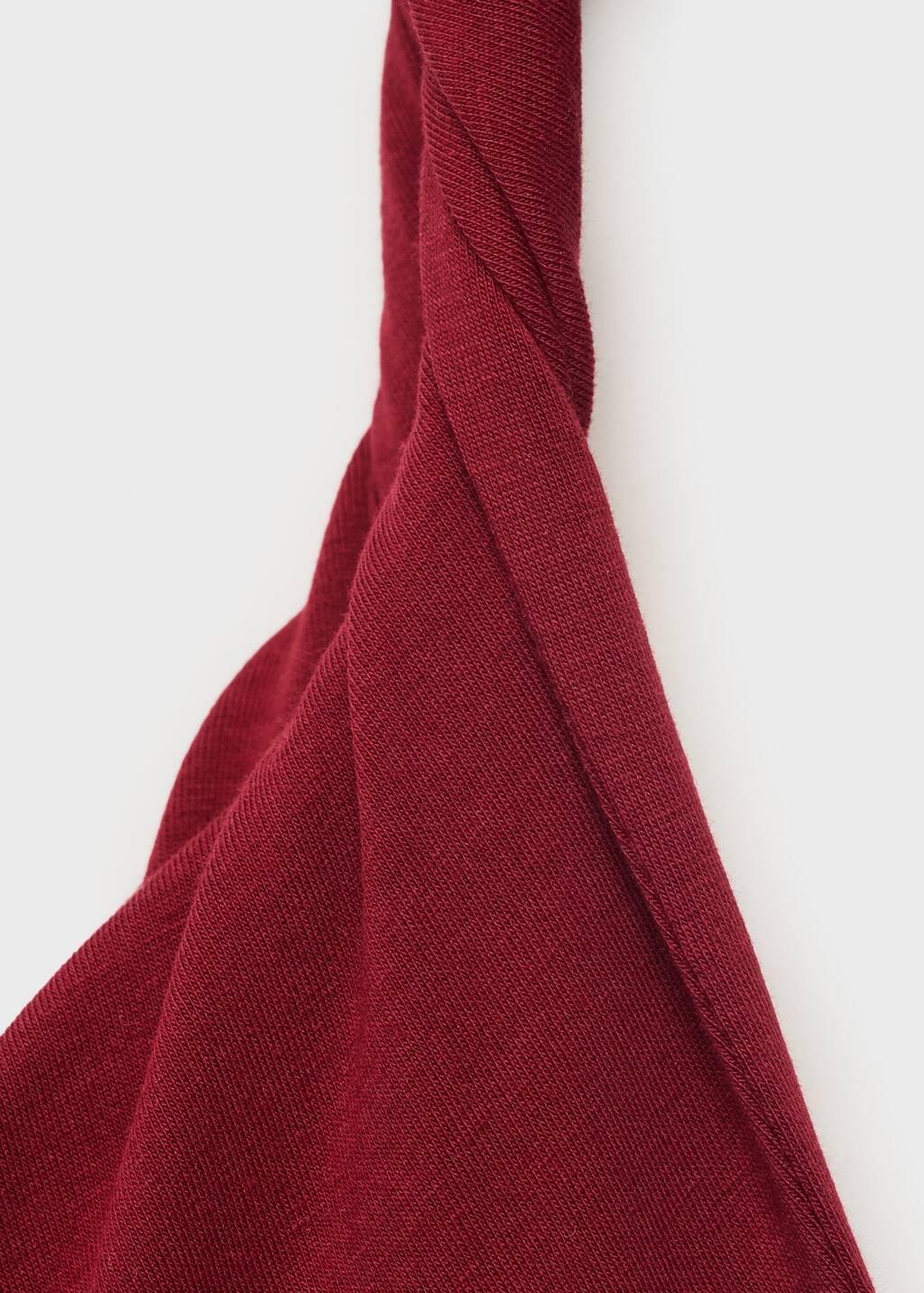 Red Asymmetrical Dress With Gathered Strap, , large image number 5