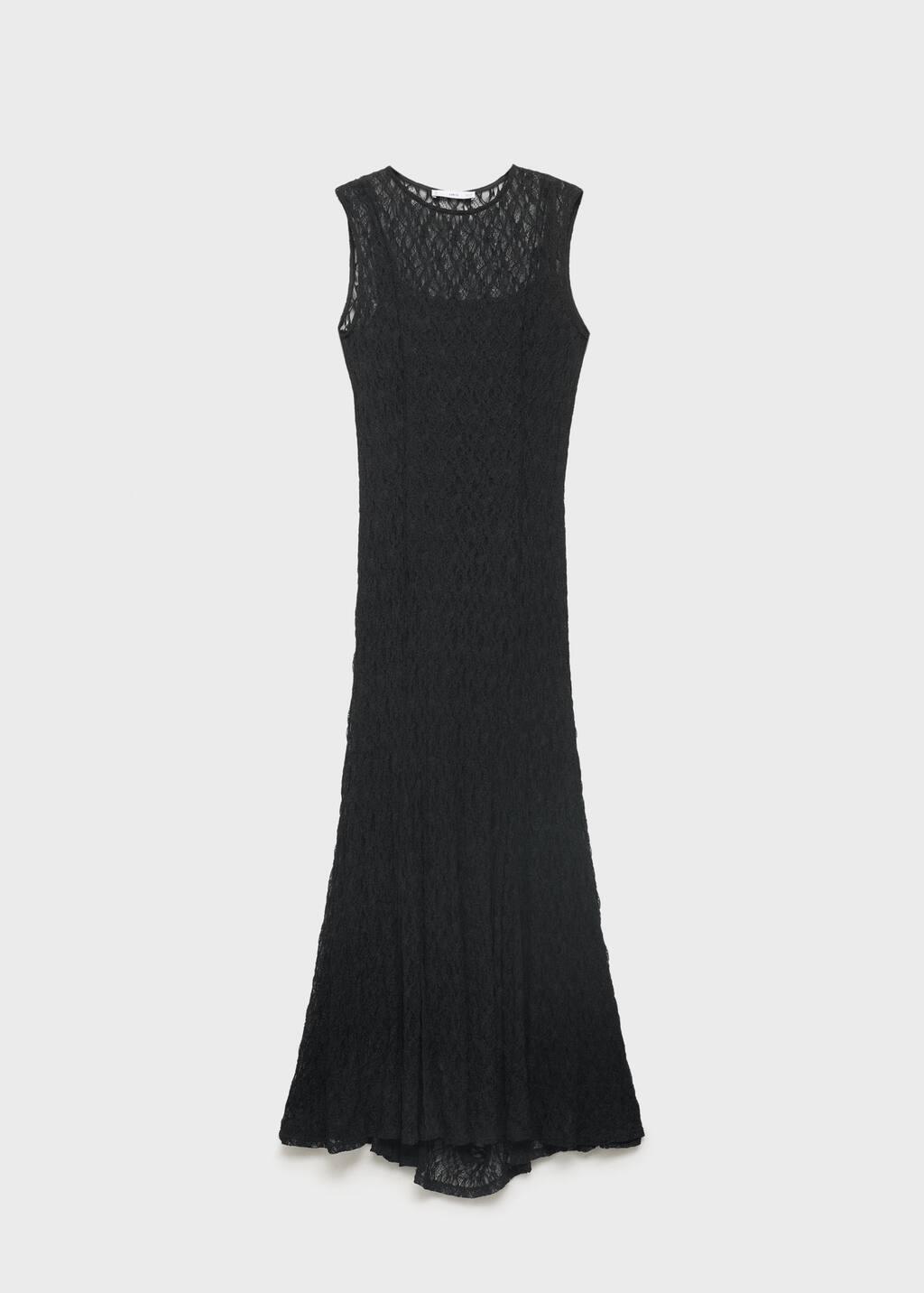 Black Long Lace Dress, , large image number 0