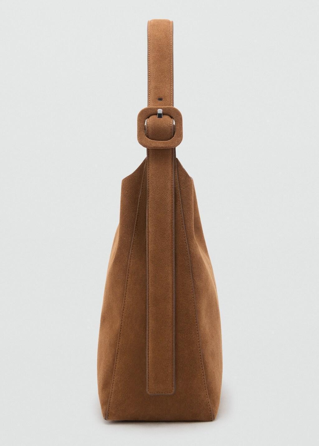 Brown Large Suede Leather Shopper Bag, Medium Brown, large image number 7