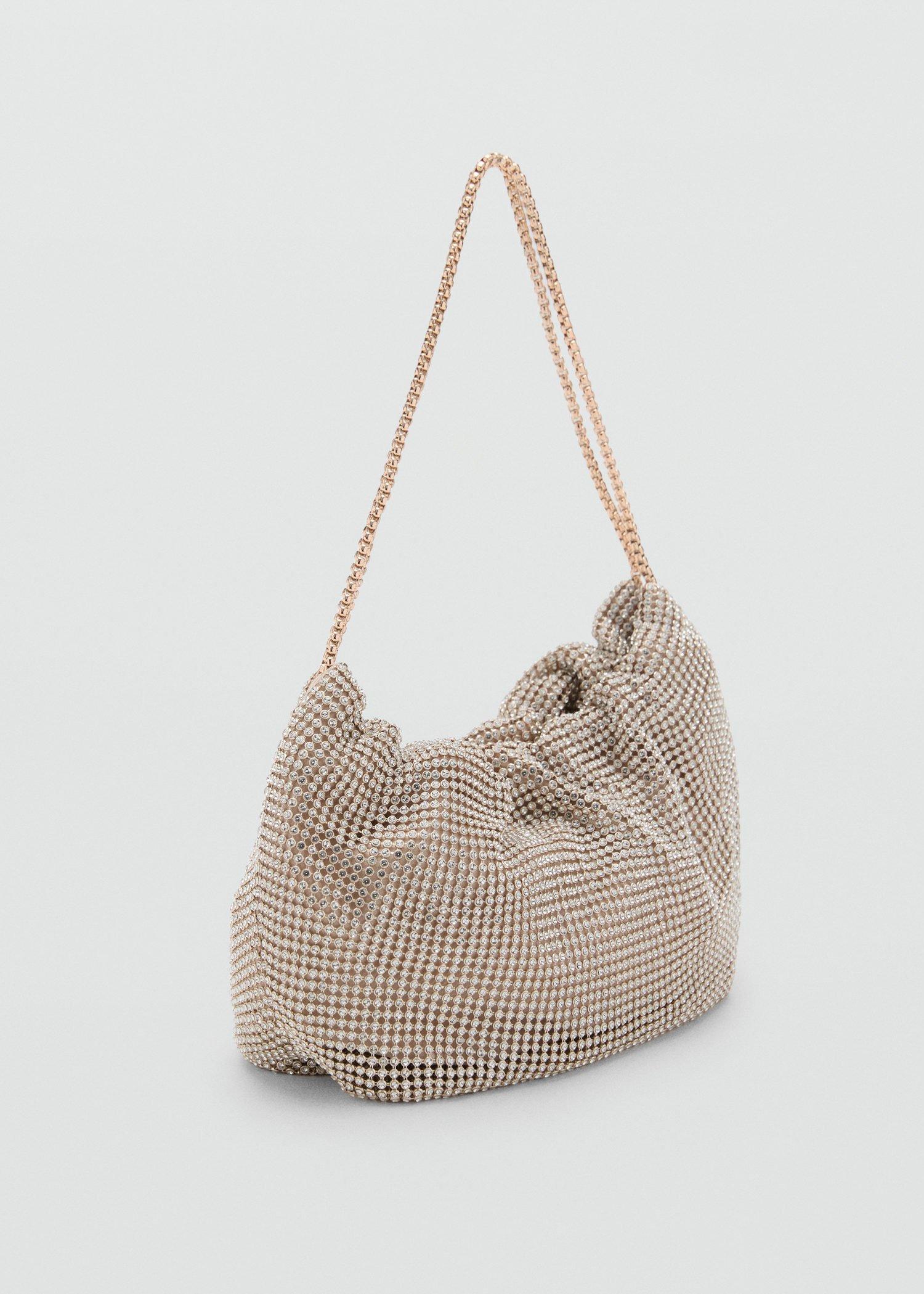 Gold Rhinestone Shoulder Bag, Gold, large image number 1