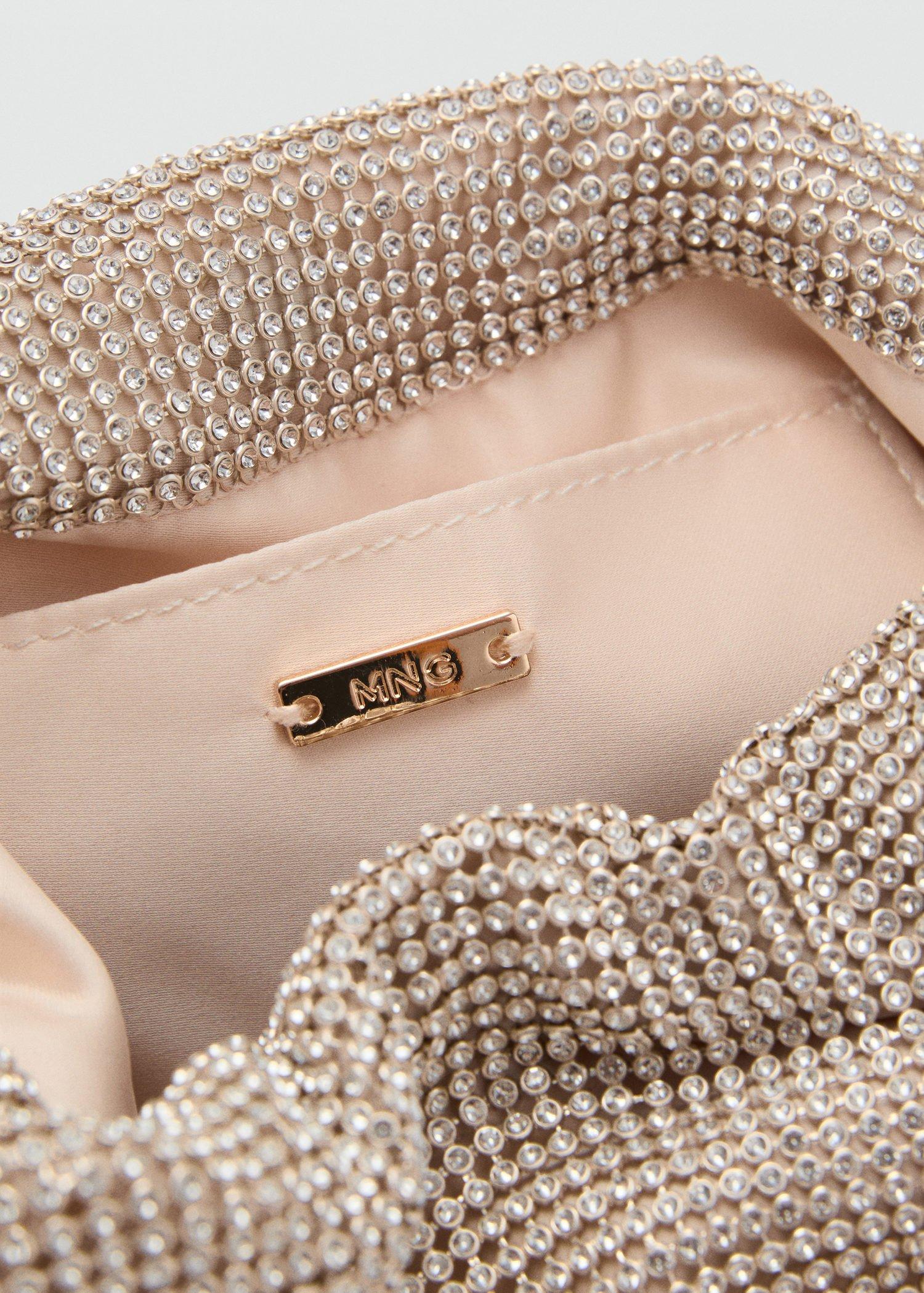 Gold Rhinestone Shoulder Bag, Gold, large image number 3