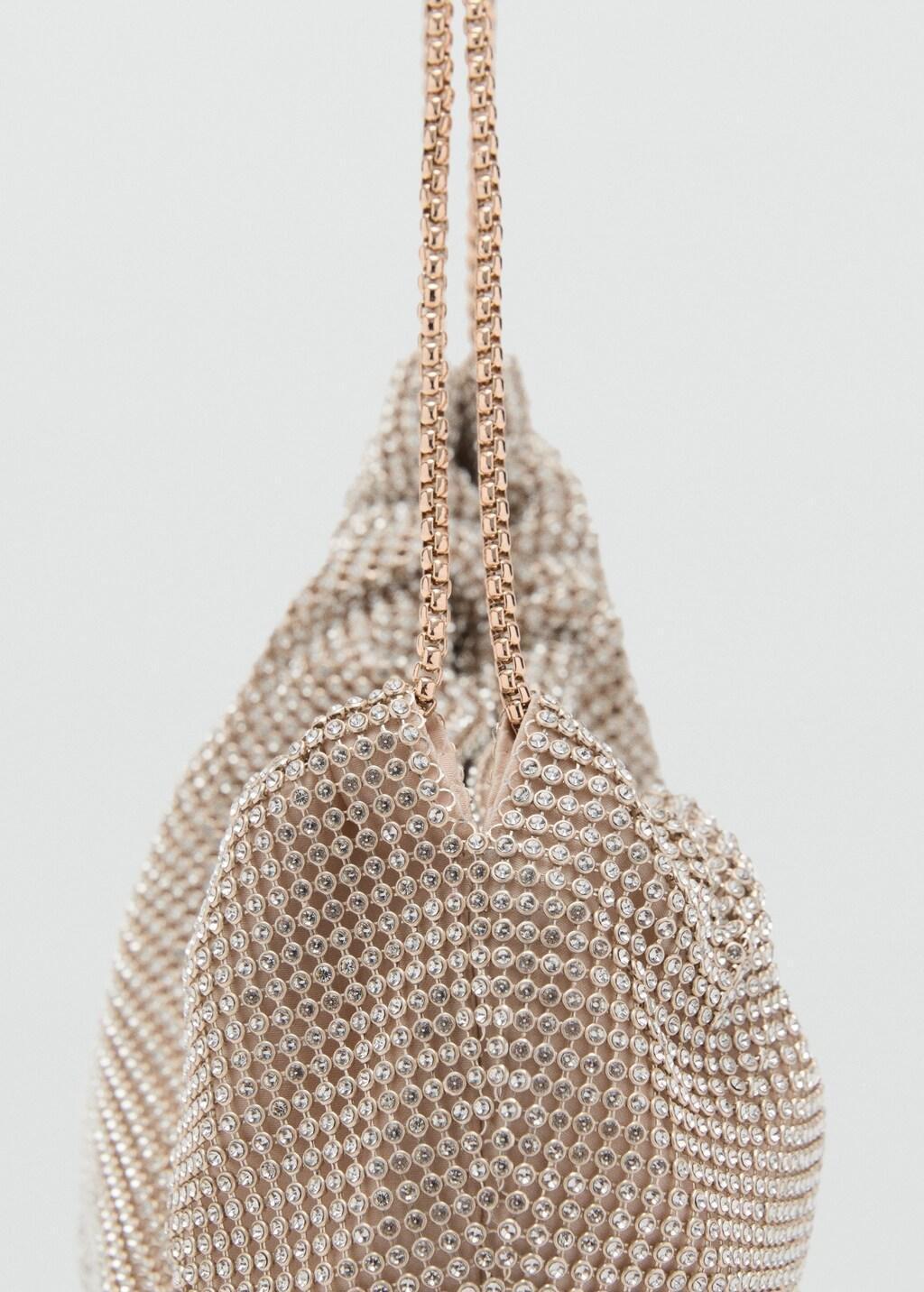 Gold Rhinestone Shoulder Bag, Gold, large image number 5