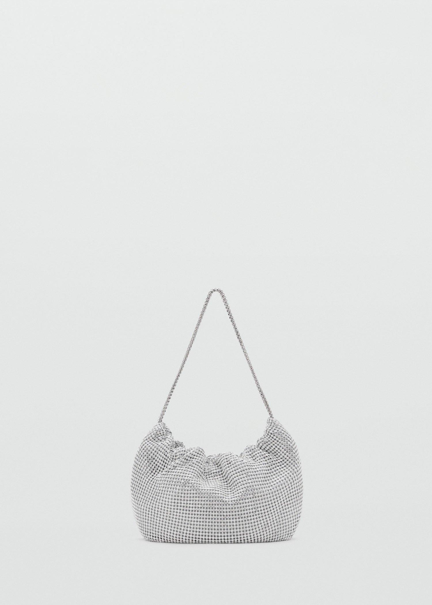 Silver Rhinestone Shoulder Bag, Silver, large image number 0