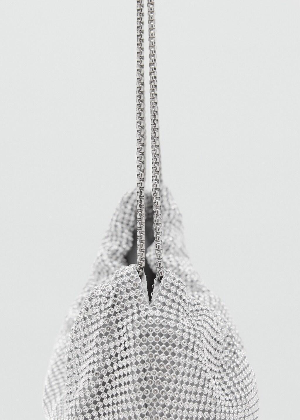 Silver Rhinestone Shoulder Bag, Silver, large image number 3