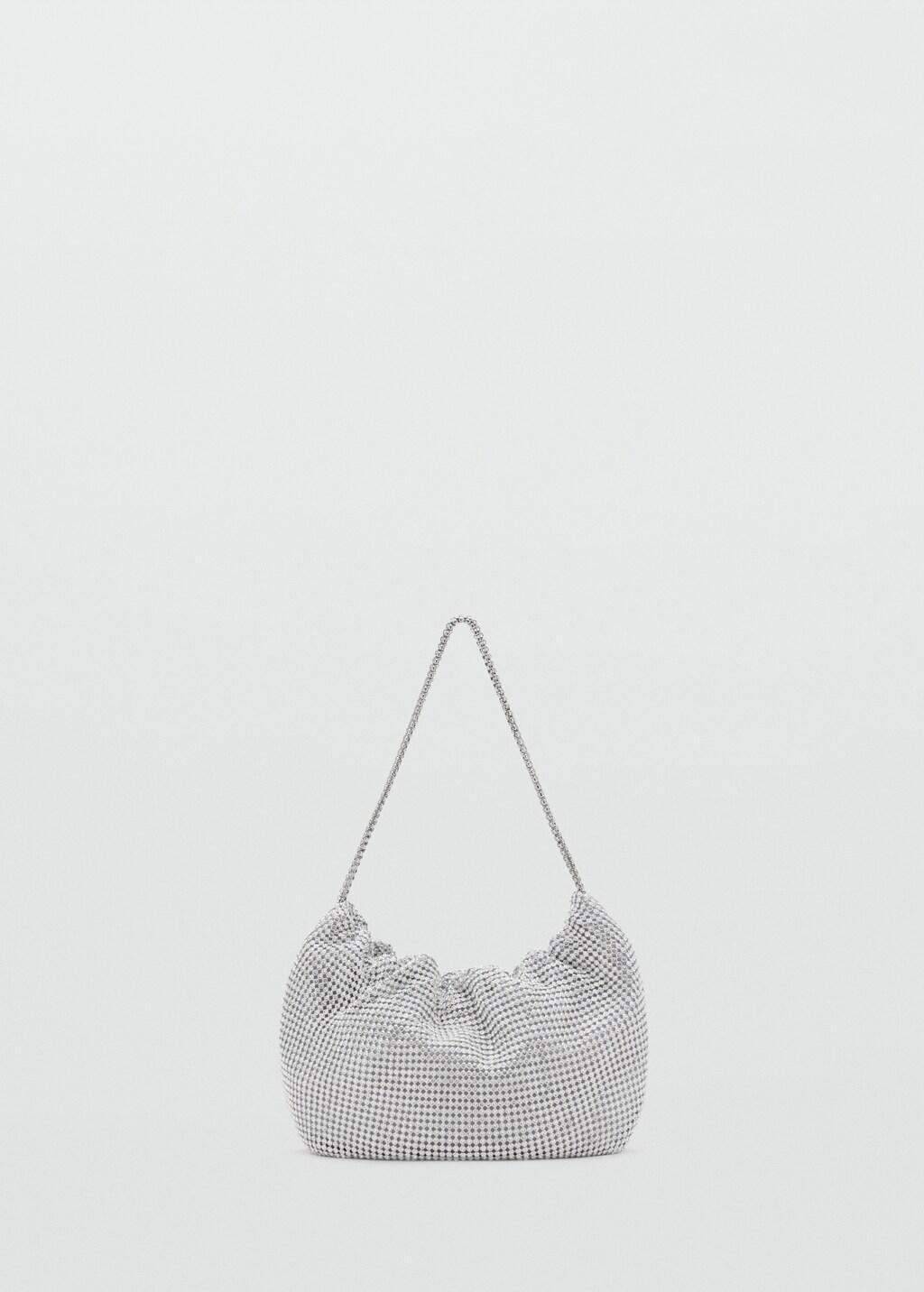 Silver Rhinestone Shoulder Bag, Silver, large image number 7