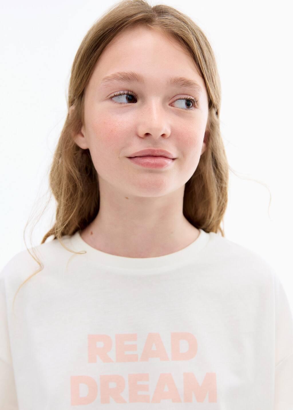 NATURAL WHITE Short-sleeved printed t-shirt, Kids Girl, , large image number 1