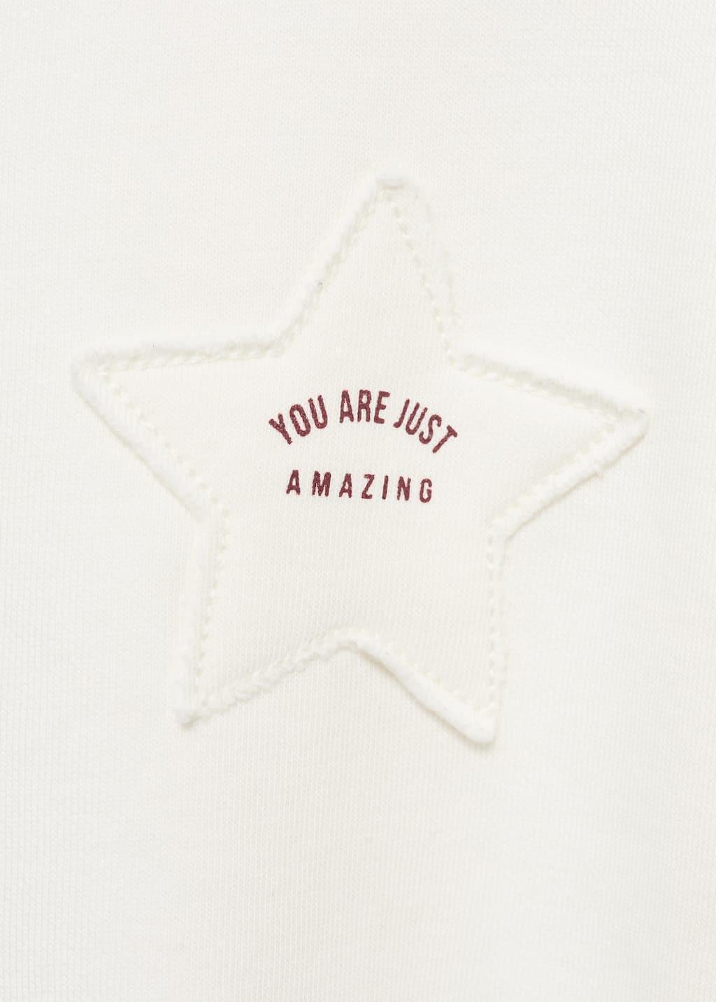 White Sweatshirt With Embroidered Star, Kids Girls, , large image number 2