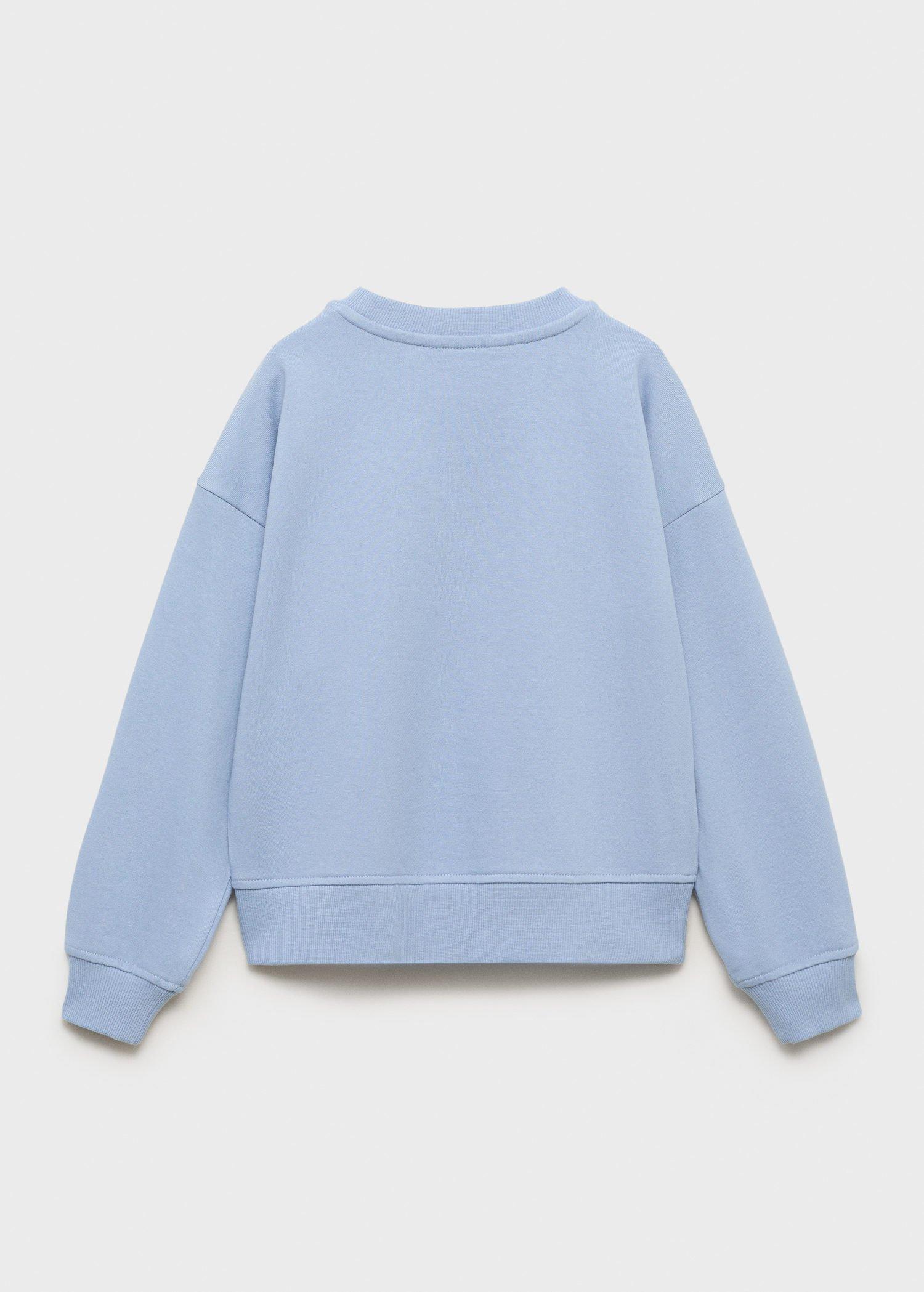 Blue Lt Pastel Printed Embroidered Sweatshirt, Kids Girls, , large image number 7