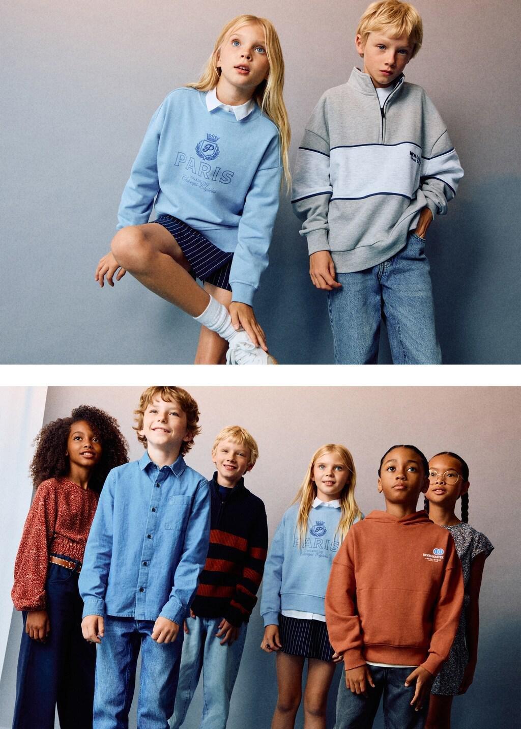 Blue Lt Pastel Printed Embroidered Sweatshirt, Kids Girls, , large image number 12