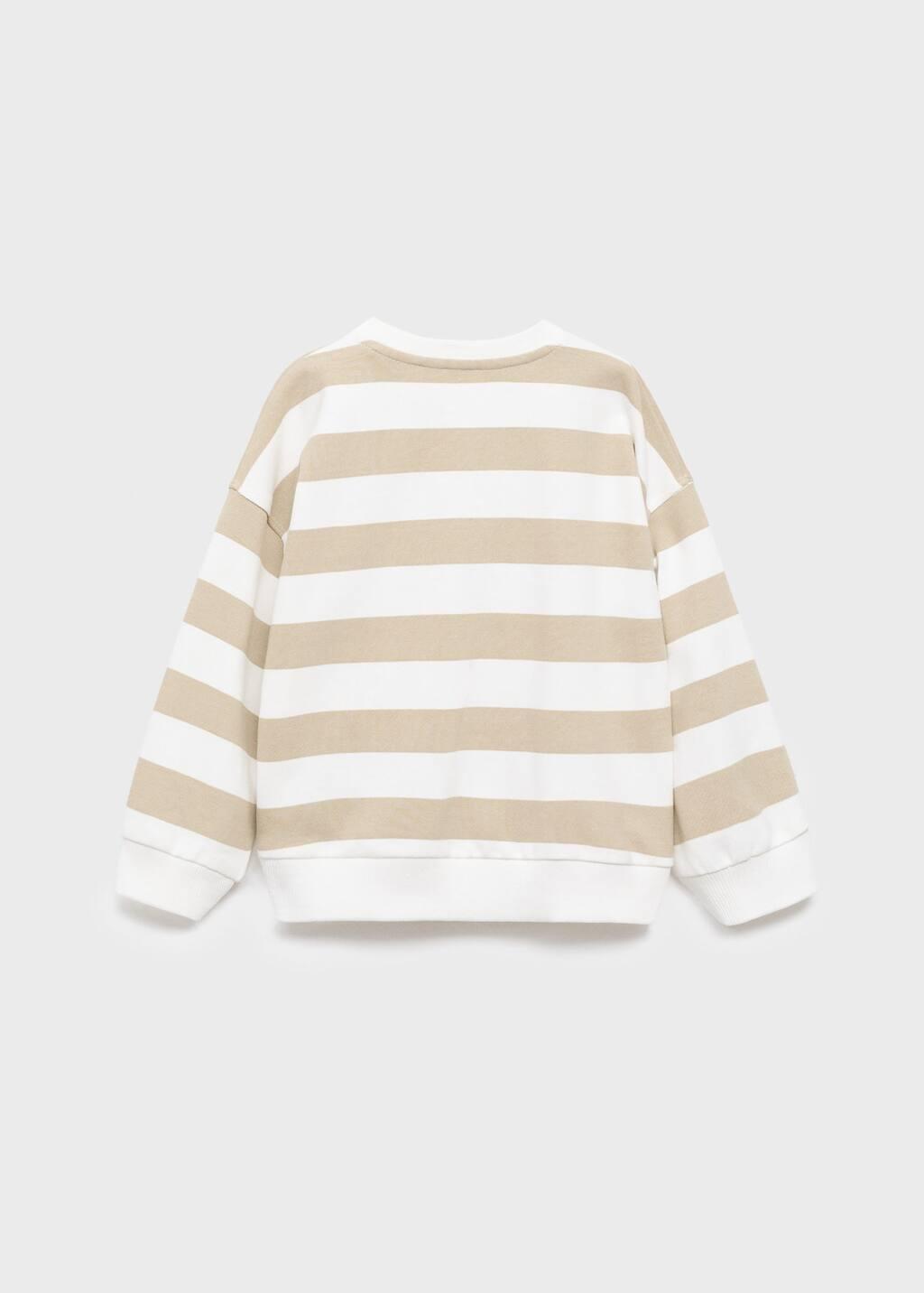 Brown Striped Cotton-Blend Sweatshirt, Baby Boys, Light Pastel Brown, large image number 3