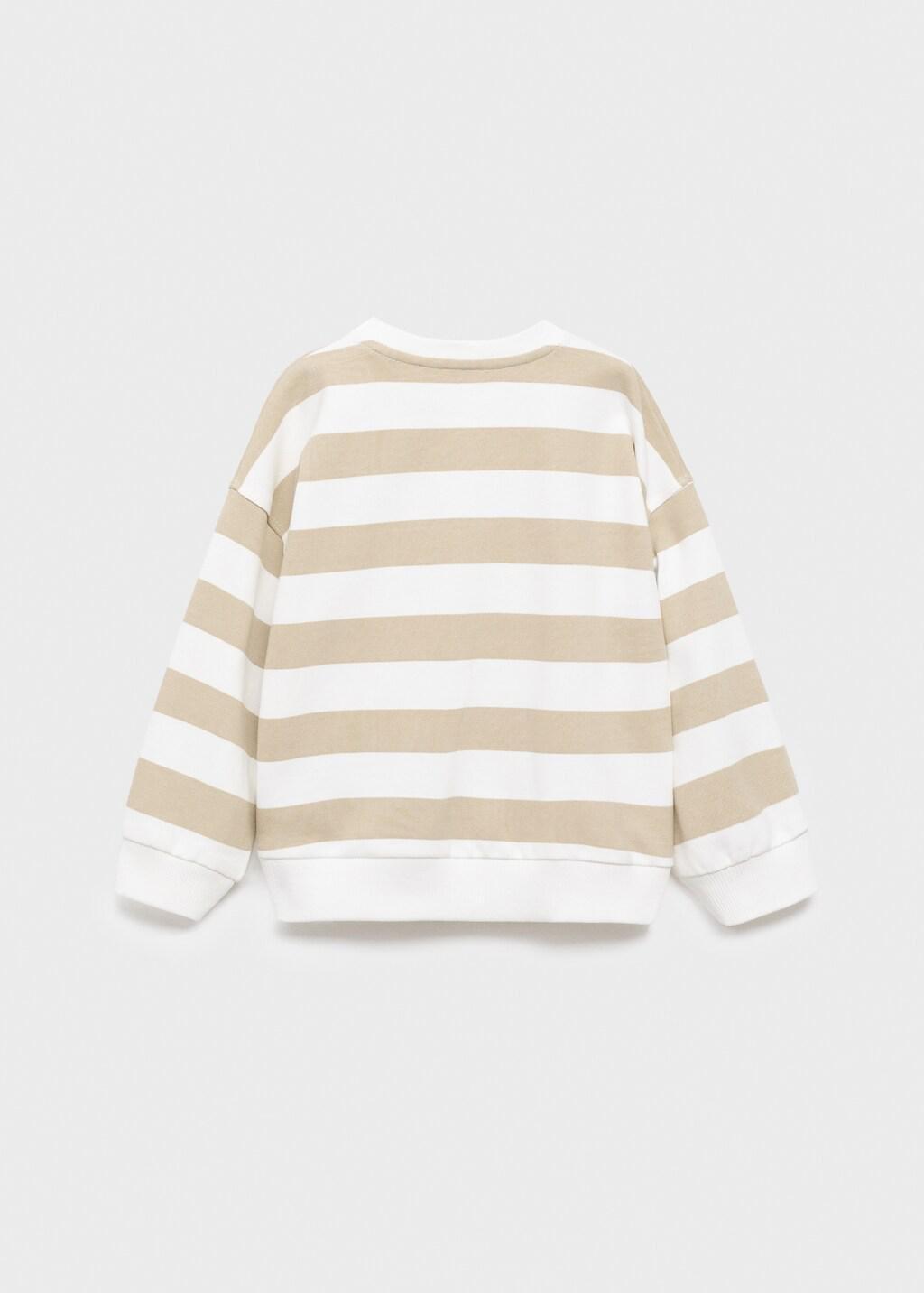 Brown Striped Cotton-Blend Sweatshirt, Baby Boys, Light Pastel Brown, large image number 5