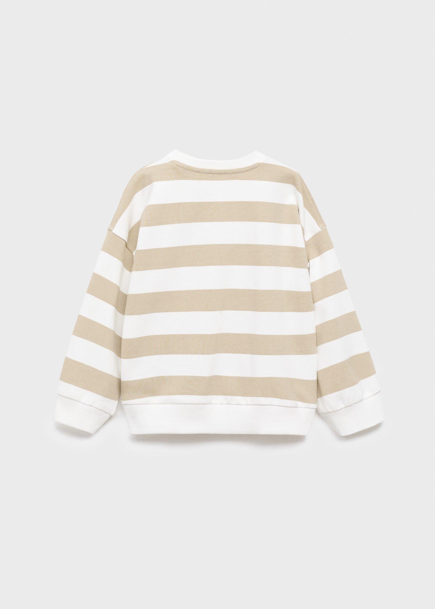 Brown Striped Cotton-Blend Sweatshirt, Baby Boys, Light Pastel Brown, large image number 6