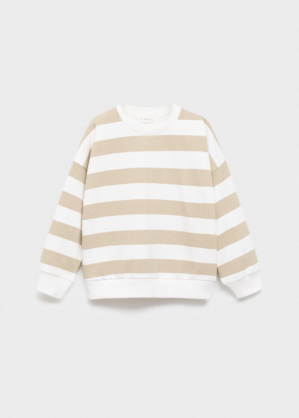 Brown Striped Cotton-Blend Sweatshirt, Baby Boys, Light Pastel Brown, large image number 9