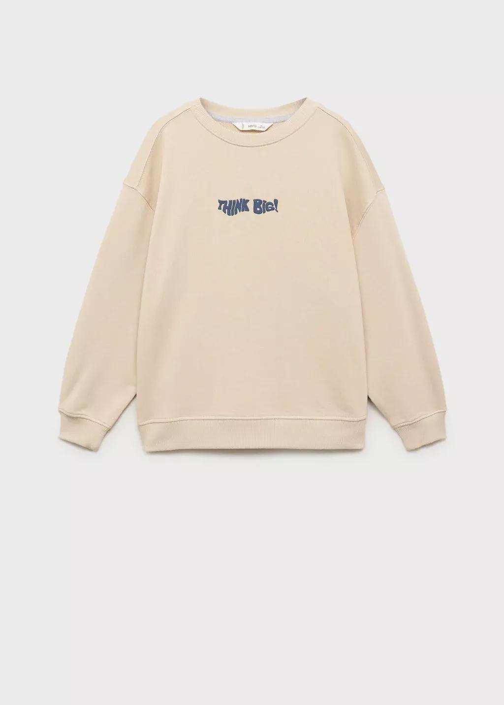 LT PASTEL BROWN Embossed text sweatshirt, Kids Boy, , large image number 0